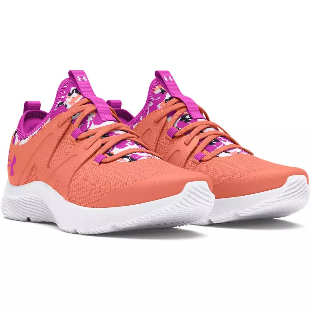 Under Armour Infinity 3.0 AL "Flare Orange/Vivid Magenta" Preschool Girls' Running Shoe - ORANGE/PURPLE