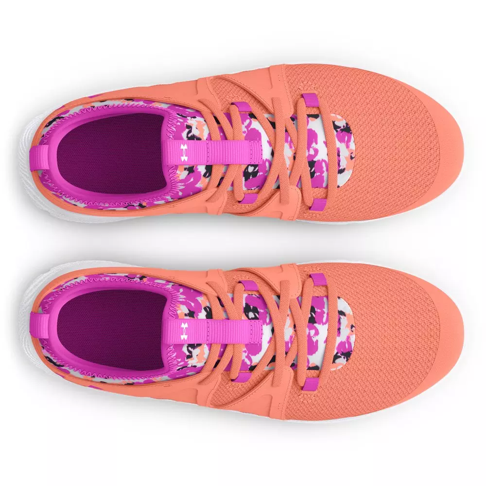 Under Armour Infinity 3.0 AL "Flare Orange/Vivid Magenta" Preschool Girls' Running Shoe - ORANGE/PURPLE