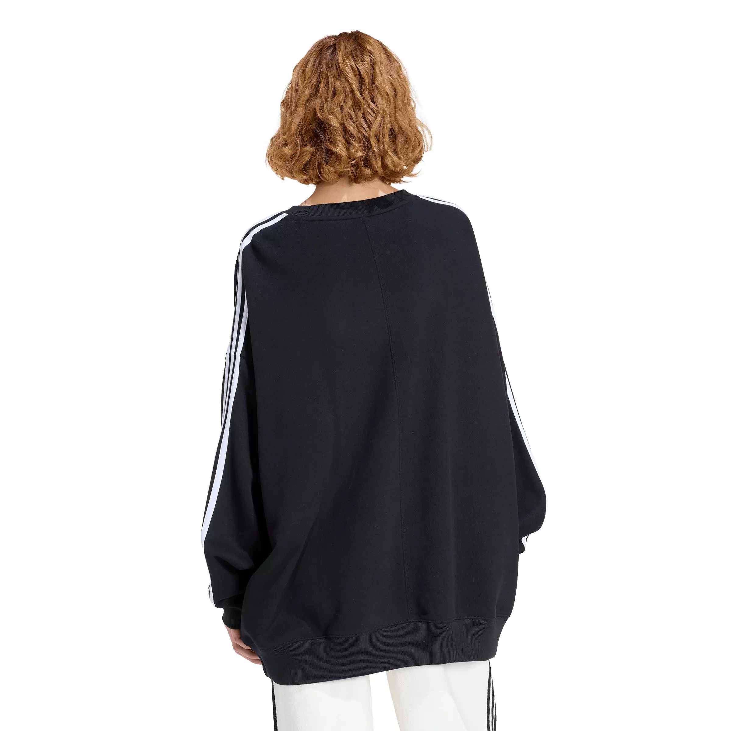 adidas Originals Women's 3 Stripes Oversized Adilenium Crewneck - Black - BLACK