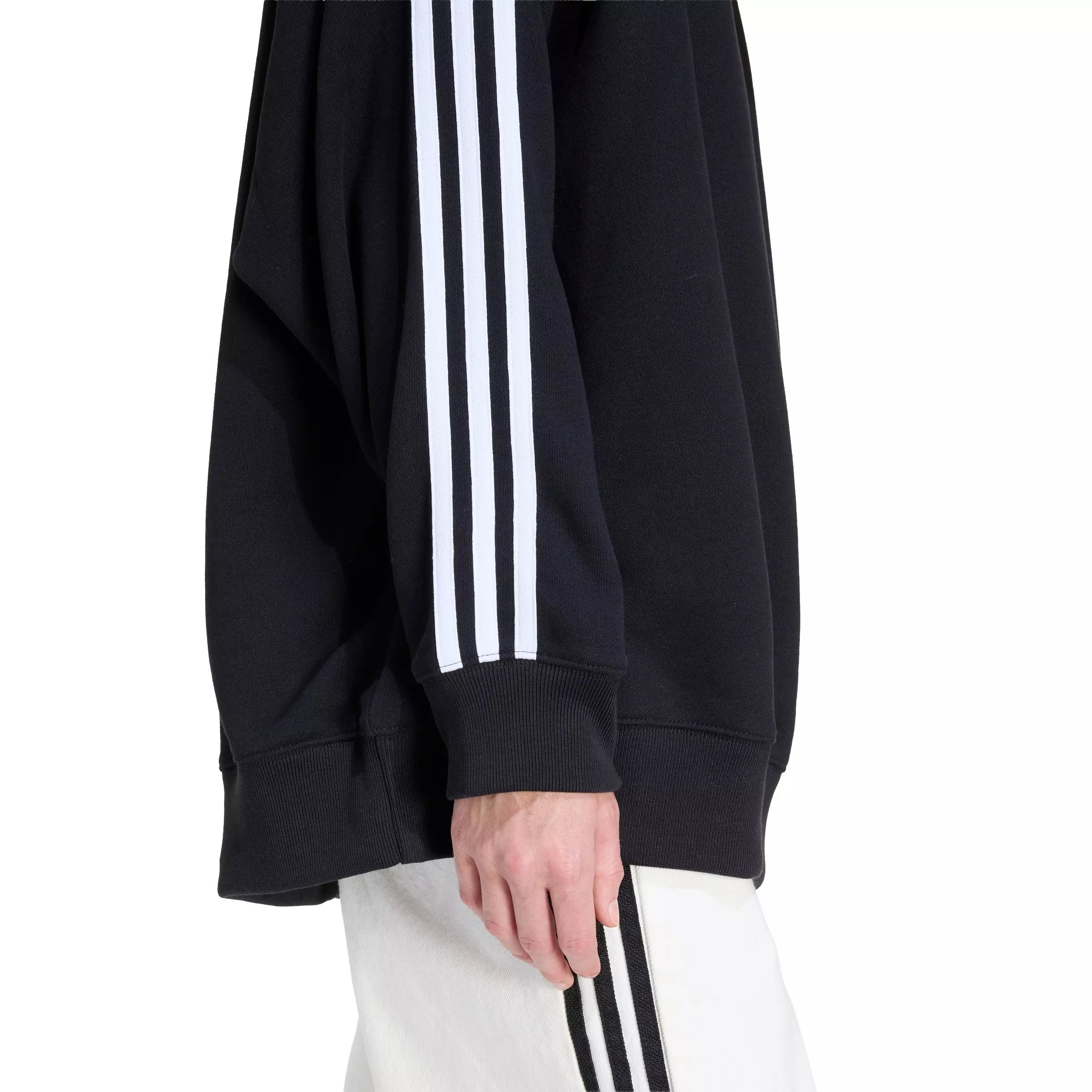 adidas Originals Women's 3 Stripes Oversized Adilenium Crewneck - Black - BLACK