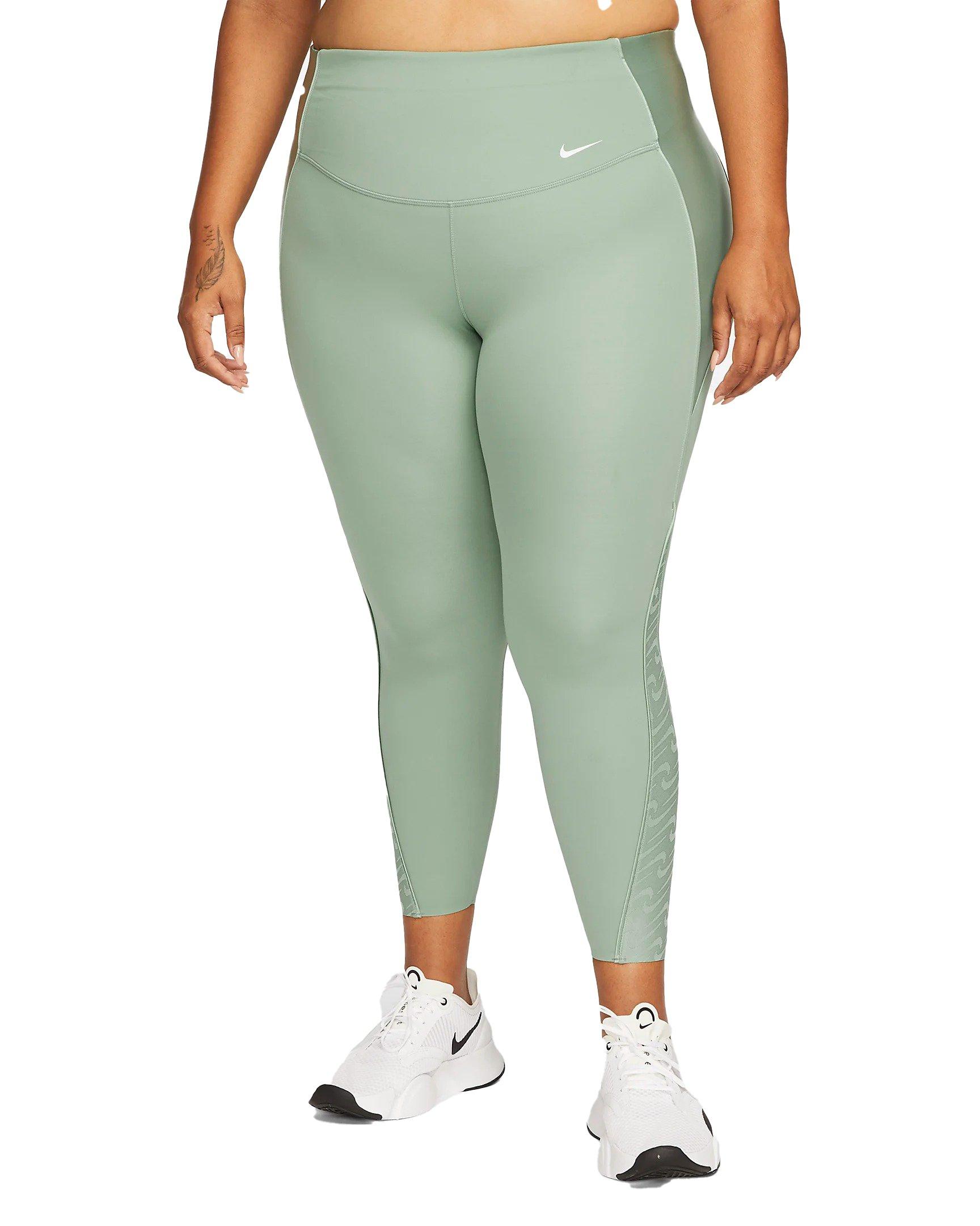 Nike Women's Dri-FIT One Luxe Icon Clash MR 7/8 Printed Leggings-Green