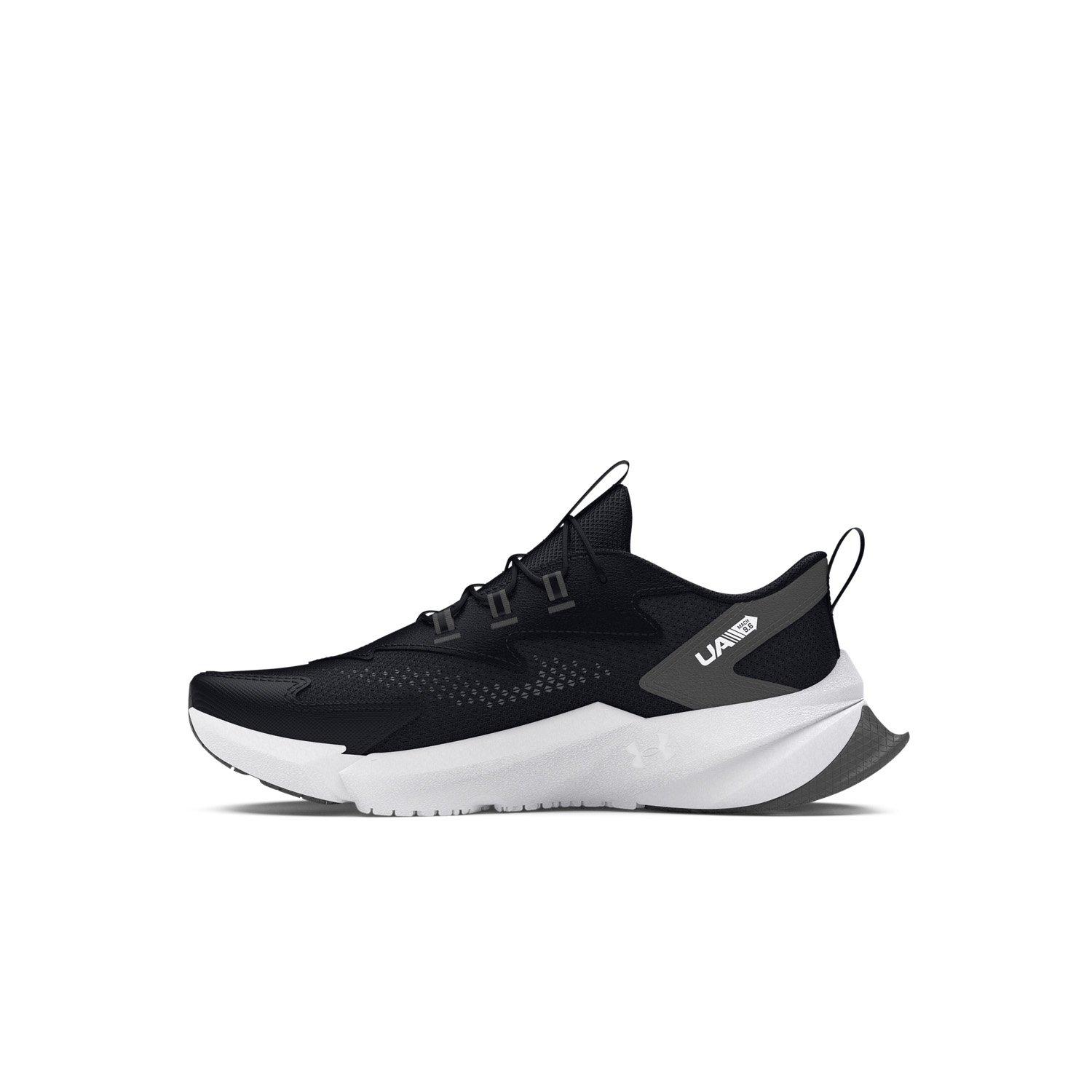 Under Armour Scramjet 6 AL "Black/Castlerock/White" Preschool Boys' Running Shoe - BLACK/GREY/WHITE Thumbnail View 2