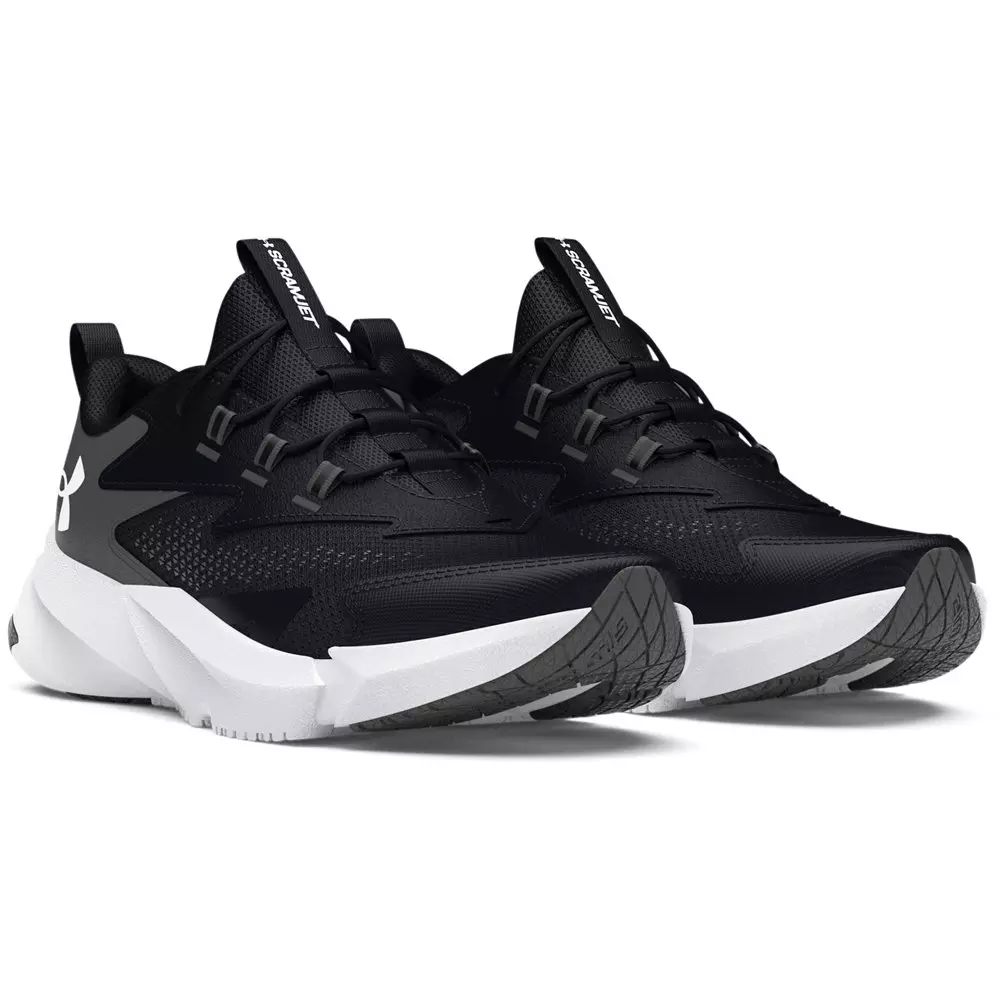 Under Armour Scramjet 6 AL "Black/Castlerock/White" Preschool Boys' Running Shoe - BLACK/GREY/WHITE