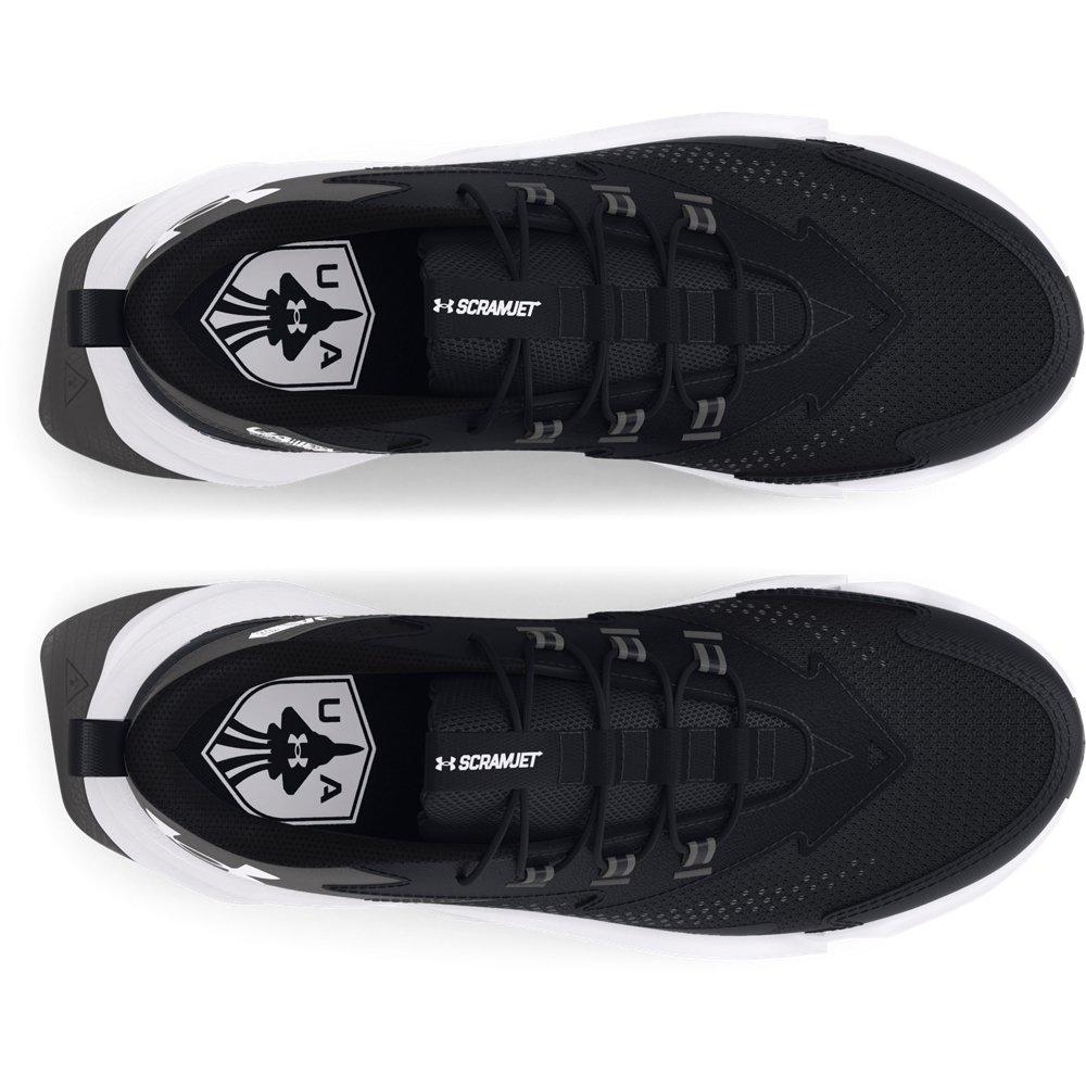 Under Armour Scramjet 6 AL "Black/Castlerock/White" Preschool Boys' Running Shoe - BLACK/GREY/WHITE Thumbnail View 4