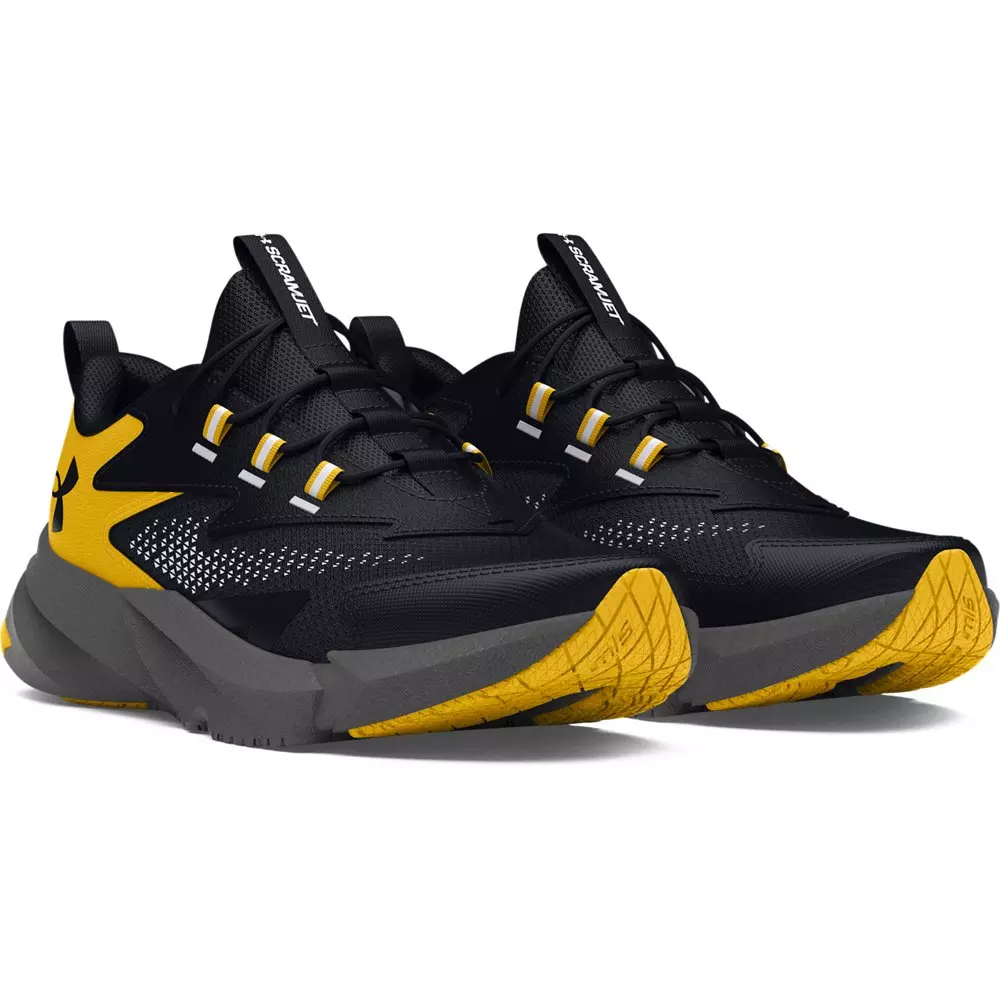 Under Armour Scramjet 6 AL "Black/Taxi/Black" Preschool Boys' Running Shoe - BLACK/YELLOW
