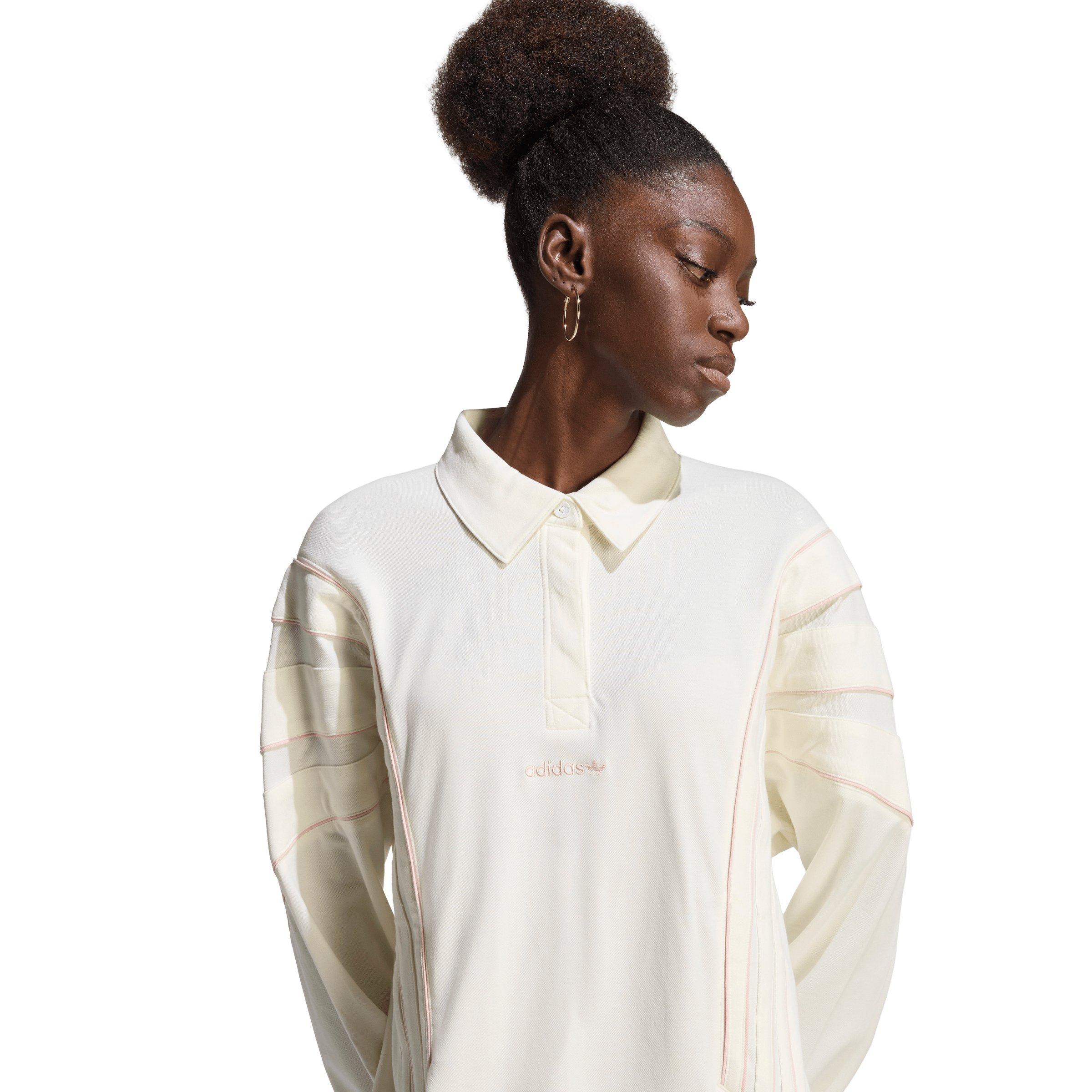 adidas Originals Women's Santiago Long Sleeve Top - Off-White - OFF-WHITE Thumbnail View 3