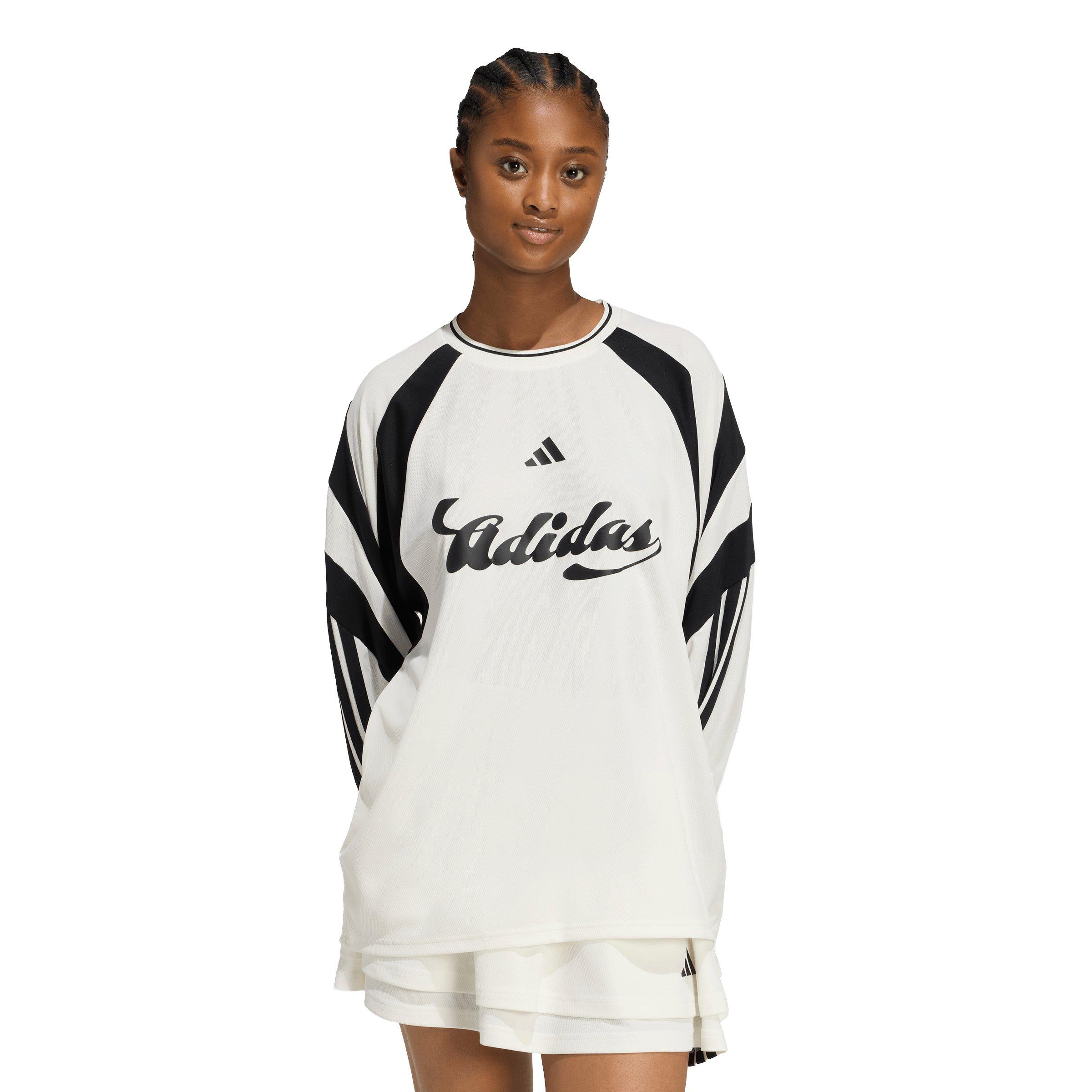 adidas Women's House of Tiro Long Sleeve Jersey - Off-White/Black - OFF-WHITE/BLACK Thumbnail View 1