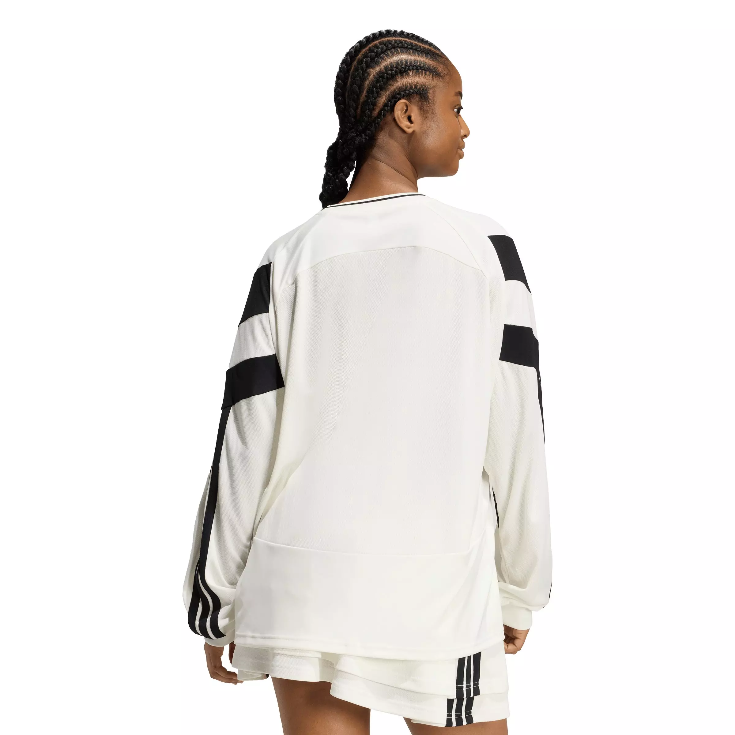 adidas Women's House of Tiro Long Sleeve Jersey - Off-White/Black - OFF-WHITE/BLACK