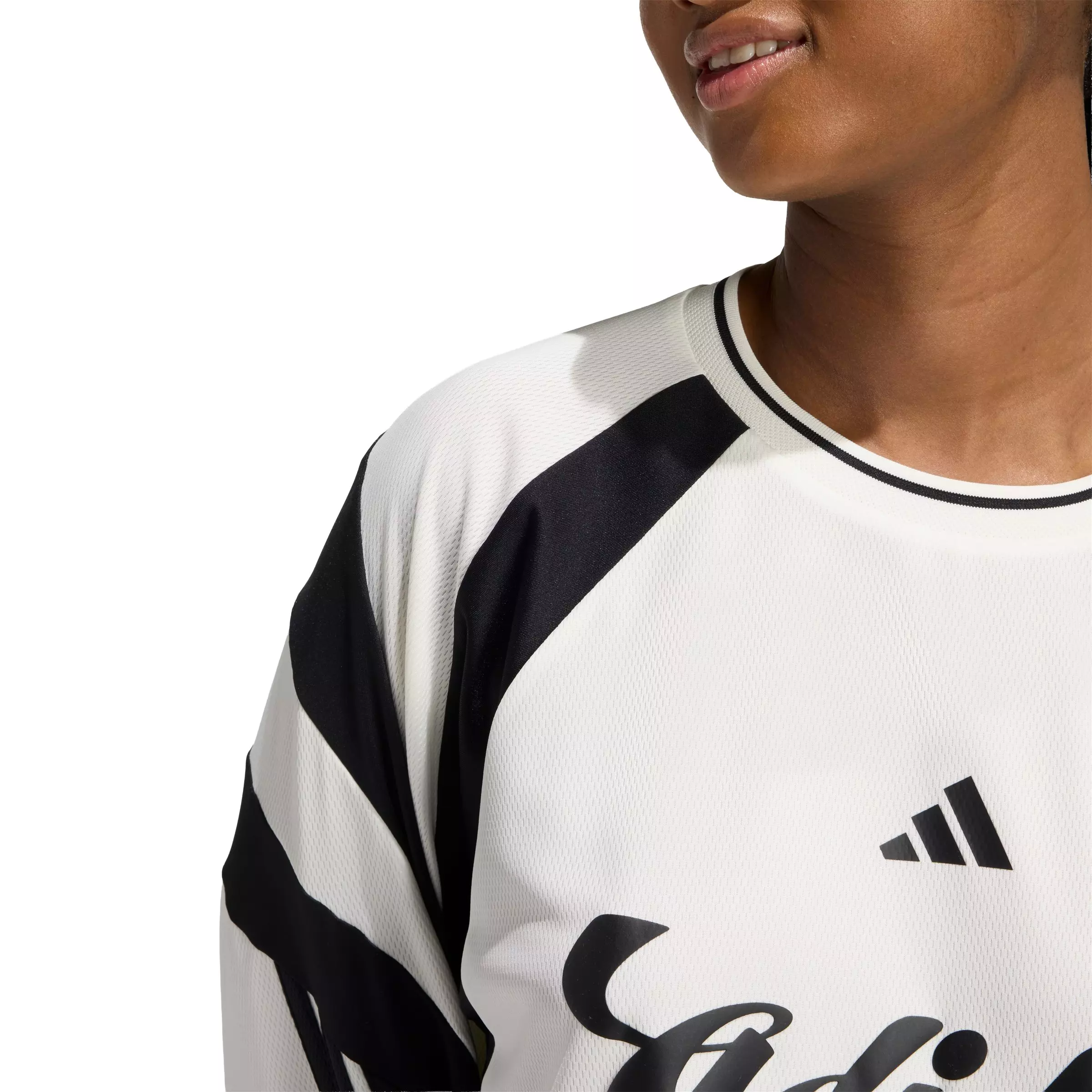 adidas Women's House of Tiro Long Sleeve Jersey - Off-White/Black - OFF-WHITE/BLACK
