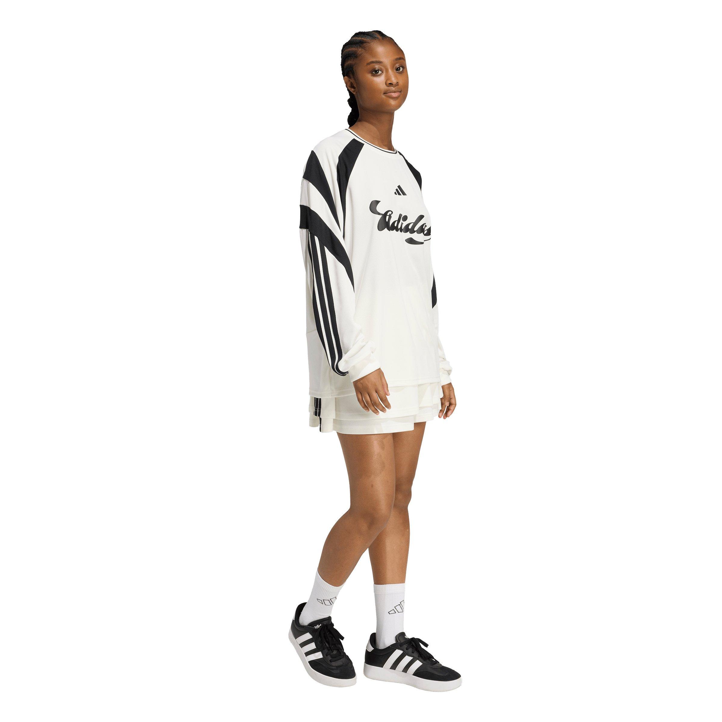 adidas Women's House of Tiro Long Sleeve Jersey - Off-White/Black - OFF-WHITE/BLACK Thumbnail View 5