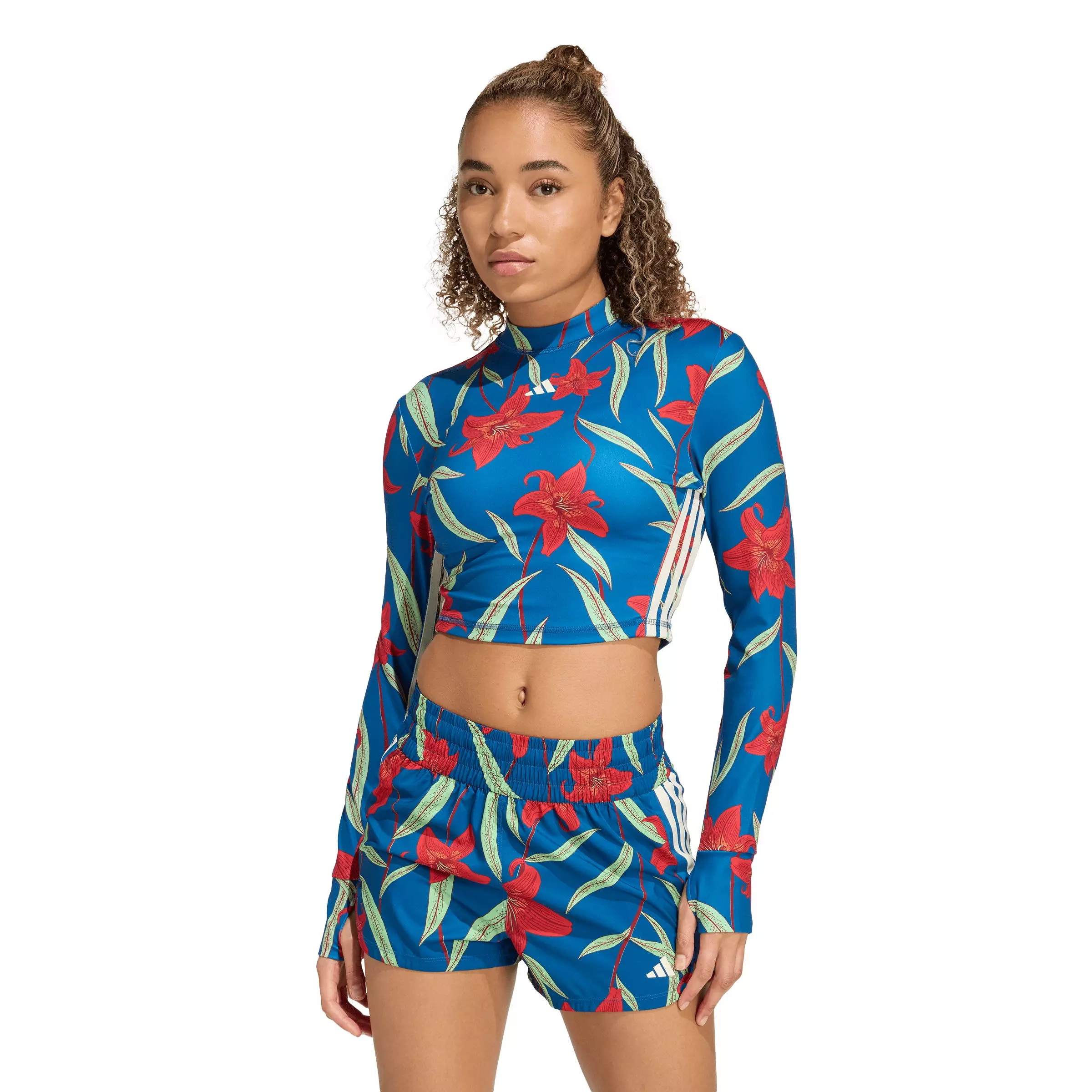 adidas Women's x Farm Rio Long Sleeve Training T-Shirt - Blue - BLUE