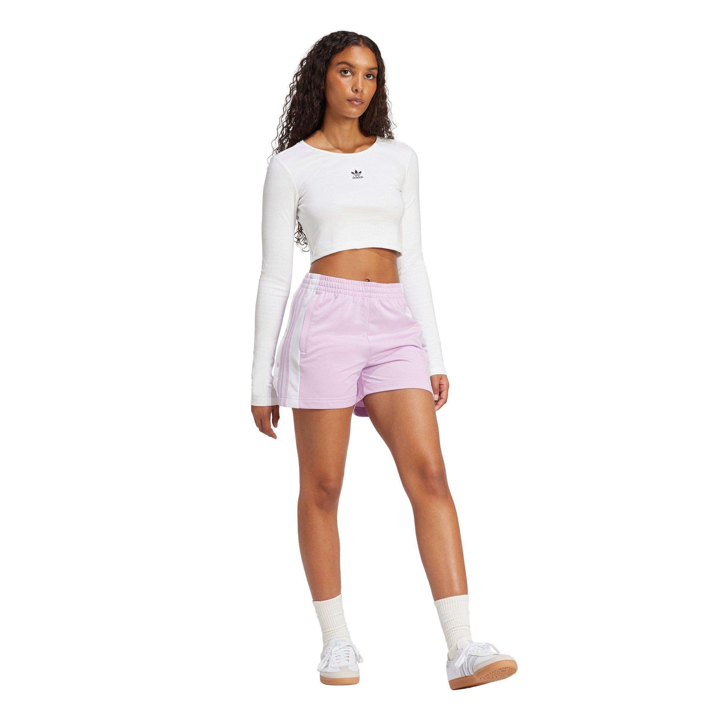 adidas Originals Women's Essentials Ribbed Crop Long Sleeve Top - White - WHITE Thumbnail View 5