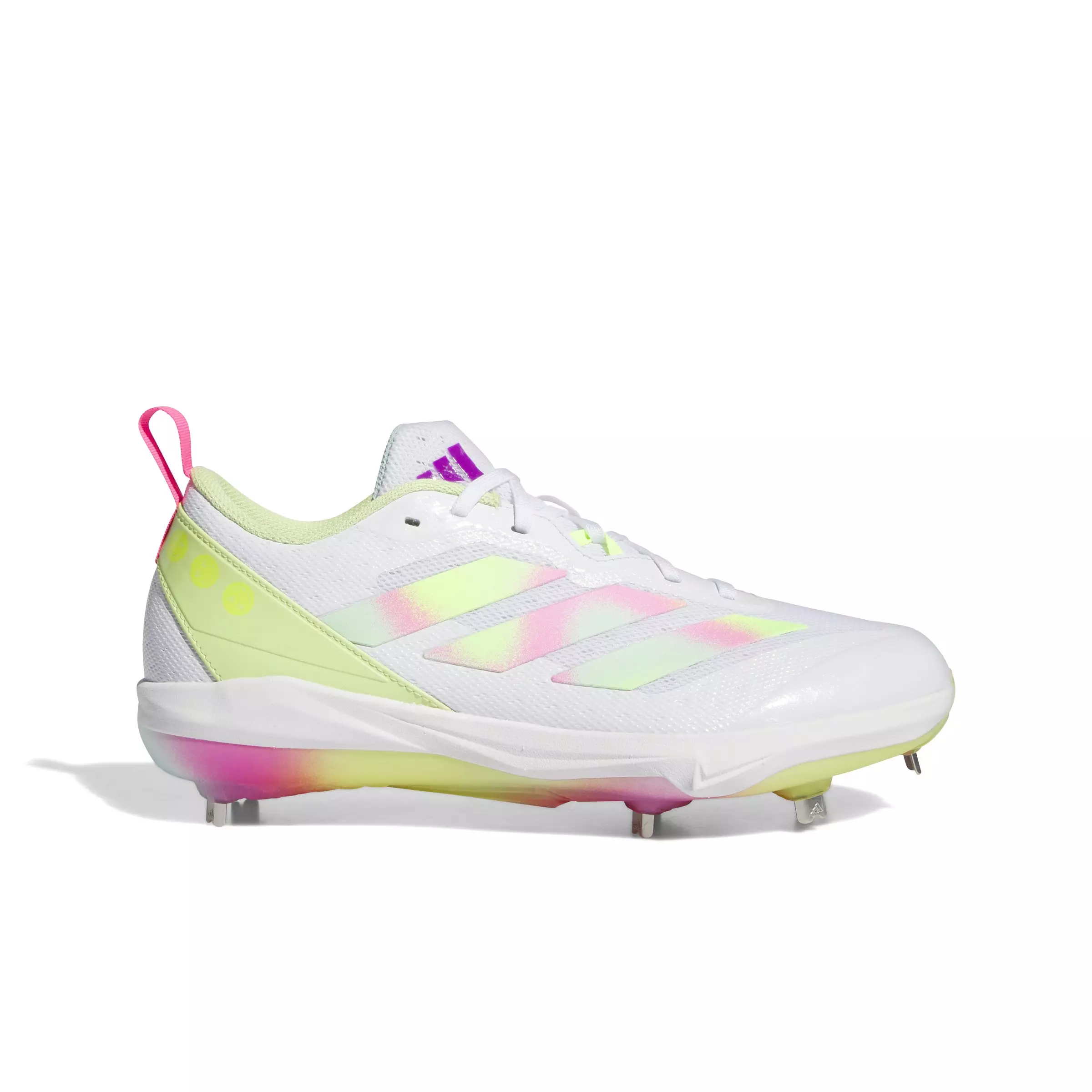 adidas Adizero Instinct RTHF "Ftwr White/Lucid Lemon/Semi Flash Aqua" Women's Softball Cleat - WHITE/LEMON/AQUA