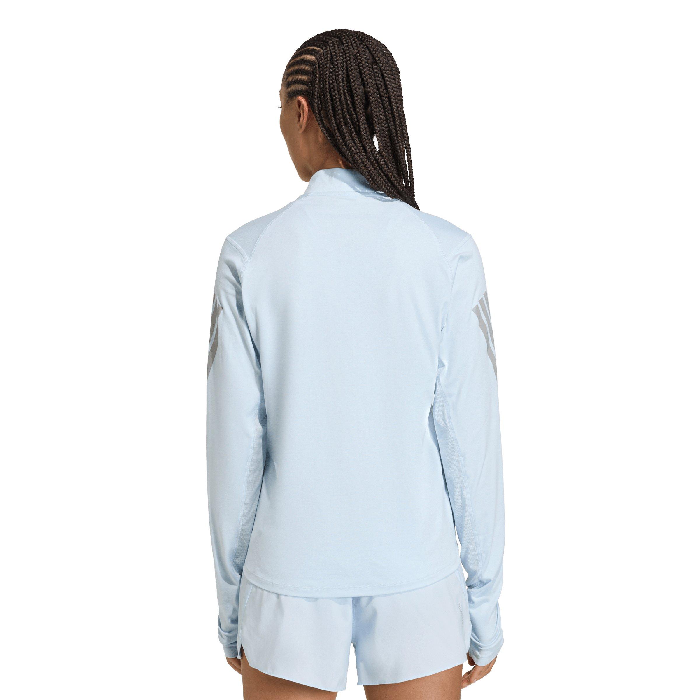 adidas Women's adi365 Iconic Running 1/2 Zip Jumper - Light Blue - LIGHT BLUE Thumbnail View 2