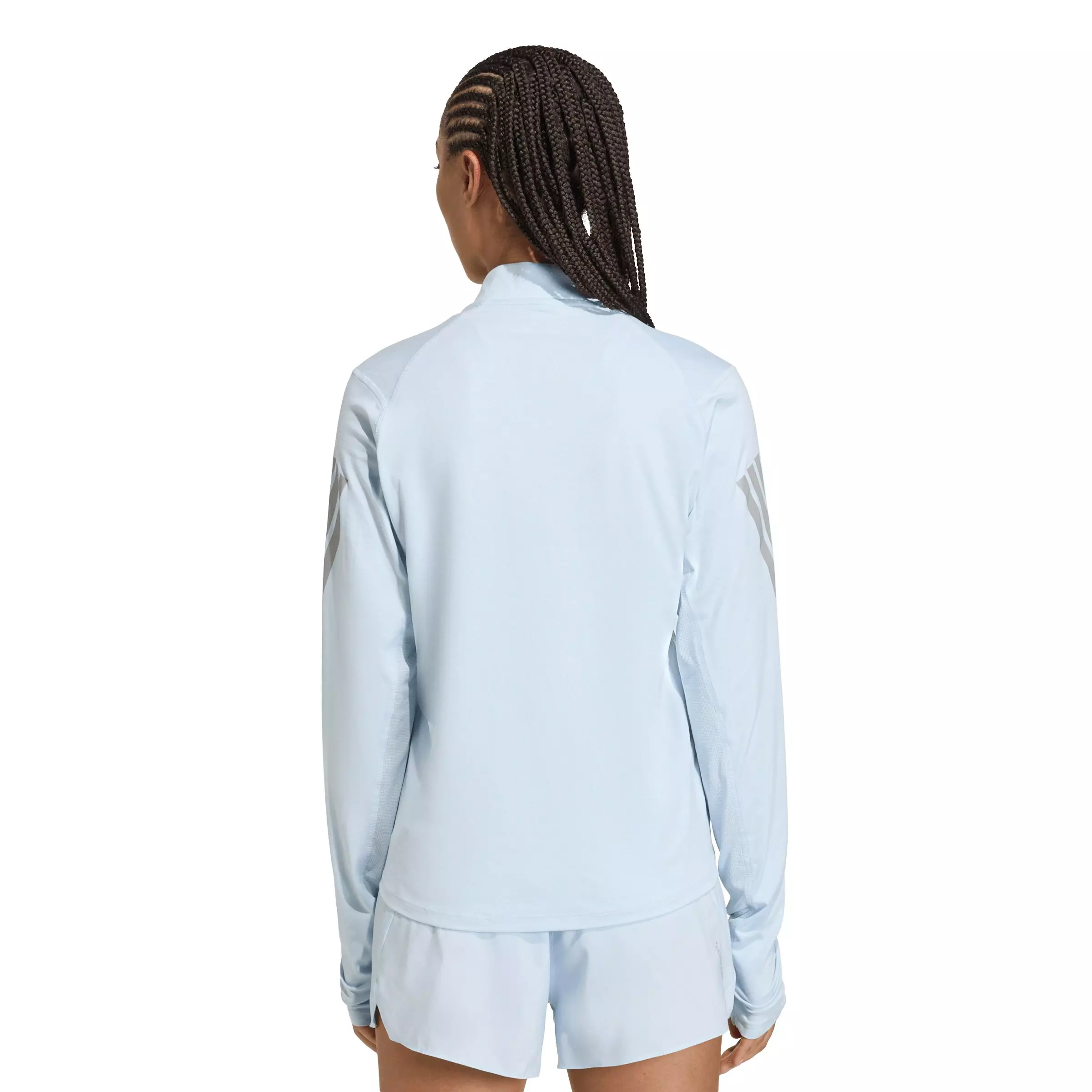 adidas Women's adi365 Iconic Running 1/2 Zip Jumper - Light Blue - LIGHT BLUE