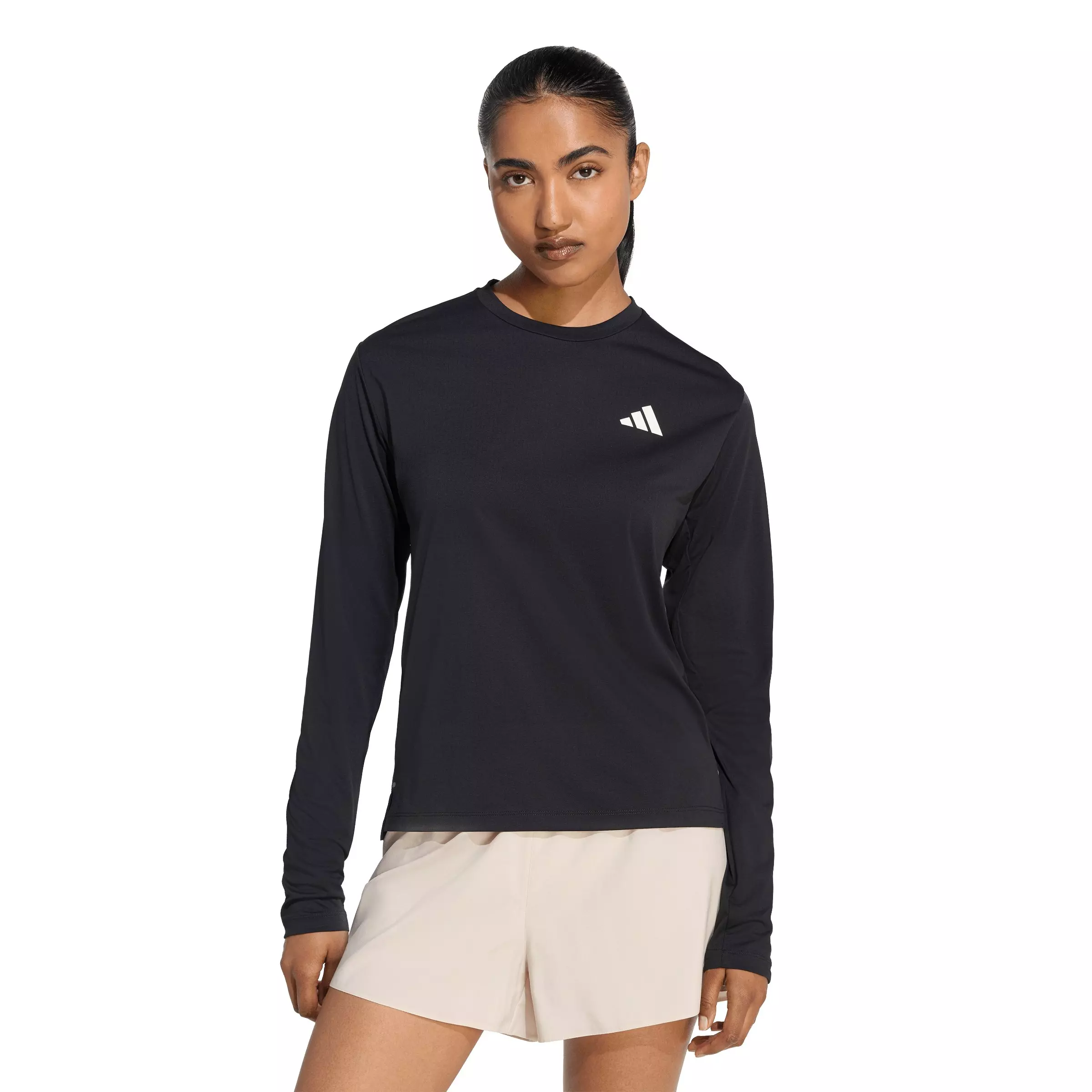 adidas Women's ADI365 Running Climacool Iconic Long Sleeve Top -Black - BLACK