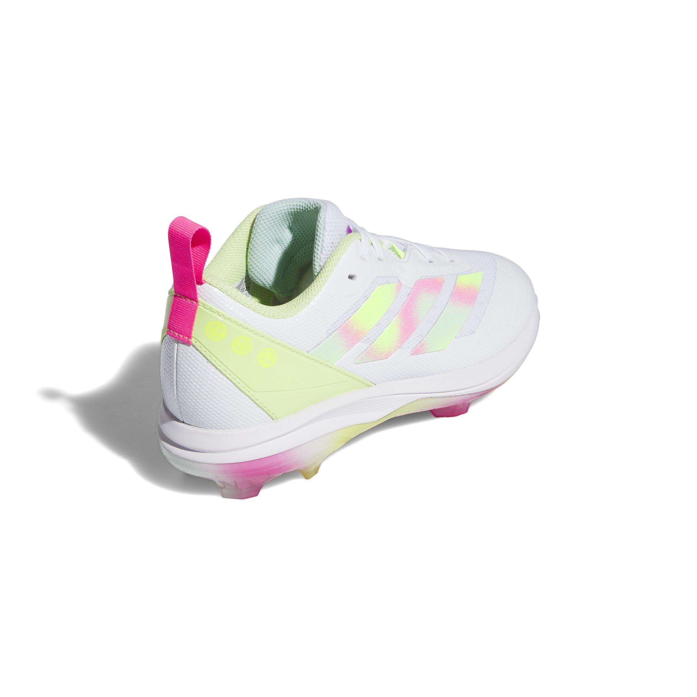 adidas Adizero Instinct TPU  Grade School Girls' "White/Lucid Lemon/Semi Flash Aqua" Softball Cleat