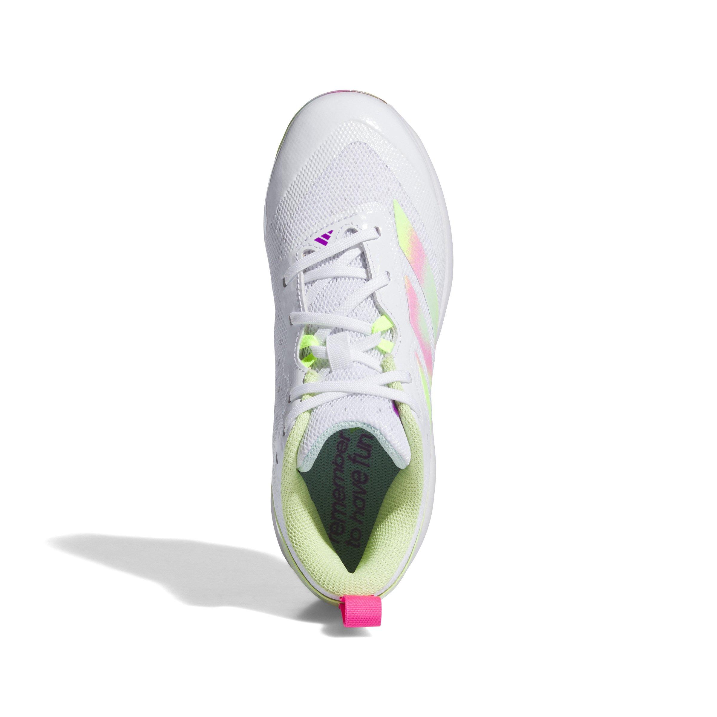 adidas Adizero Instinct TPU  Grade School Girls' "White/Lucid Lemon/Semi Flash Aqua" Softball Cleat