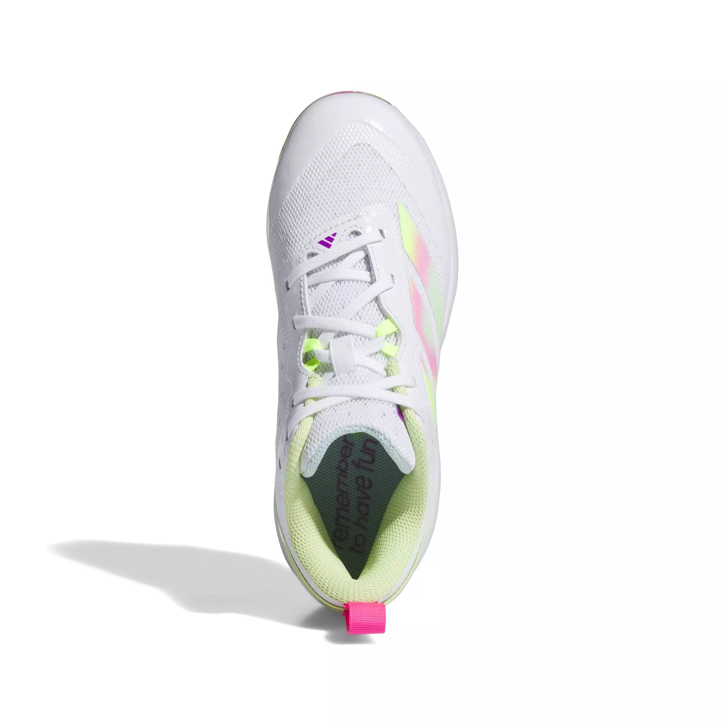 adidas Adizero Instinct TPU "White/Lucid Lemon/Semi Flash Aqua" Grade School Girls' Softball Cleat - WHITE/LEMON/AQUA