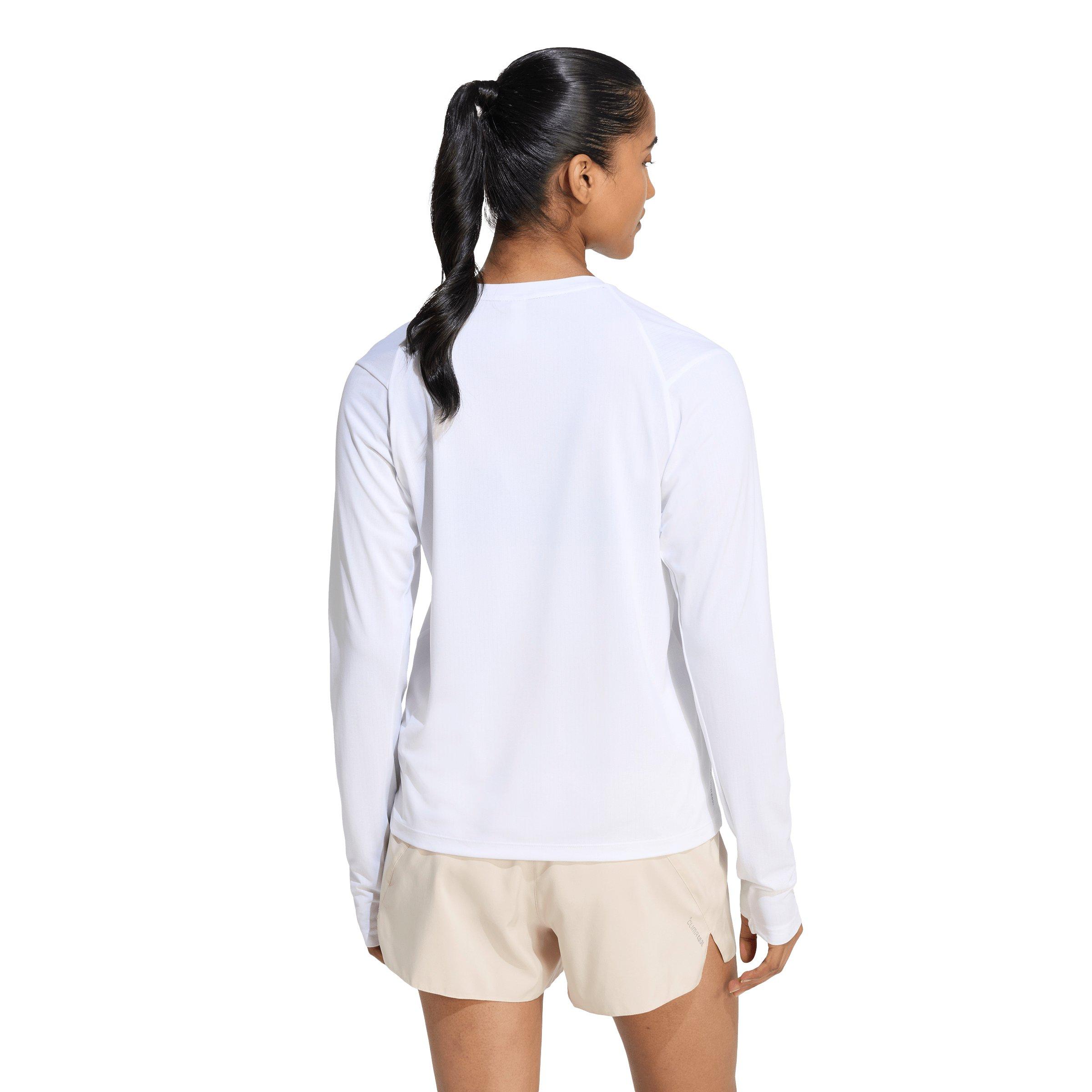 adidas Women's ADI365 Running Climacool Iconic Long Sleeve Top - White - WHITE Thumbnail View 2