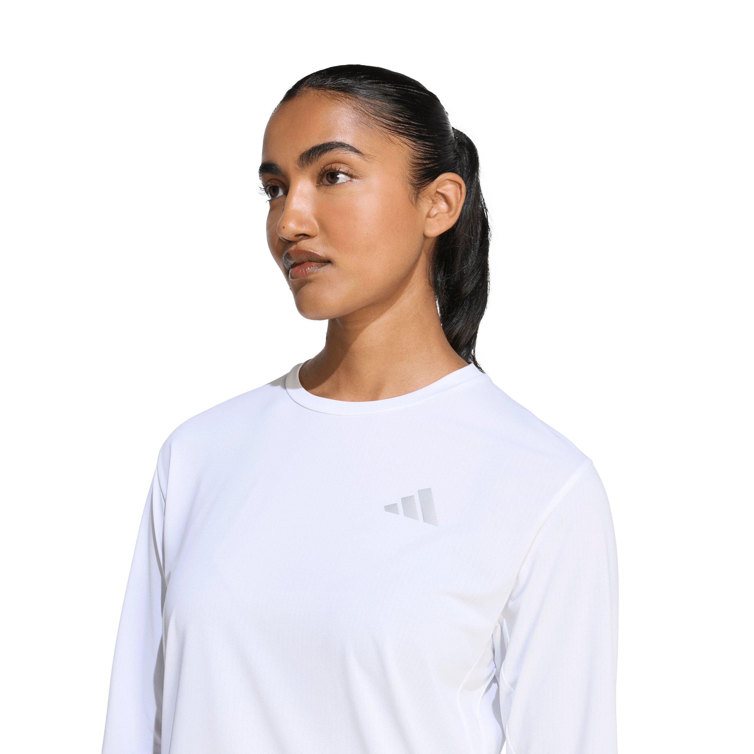 adidas Women's ADI365 Running Climacool Iconic Long Sleeve Top -White - WHITE Thumbnail View 3