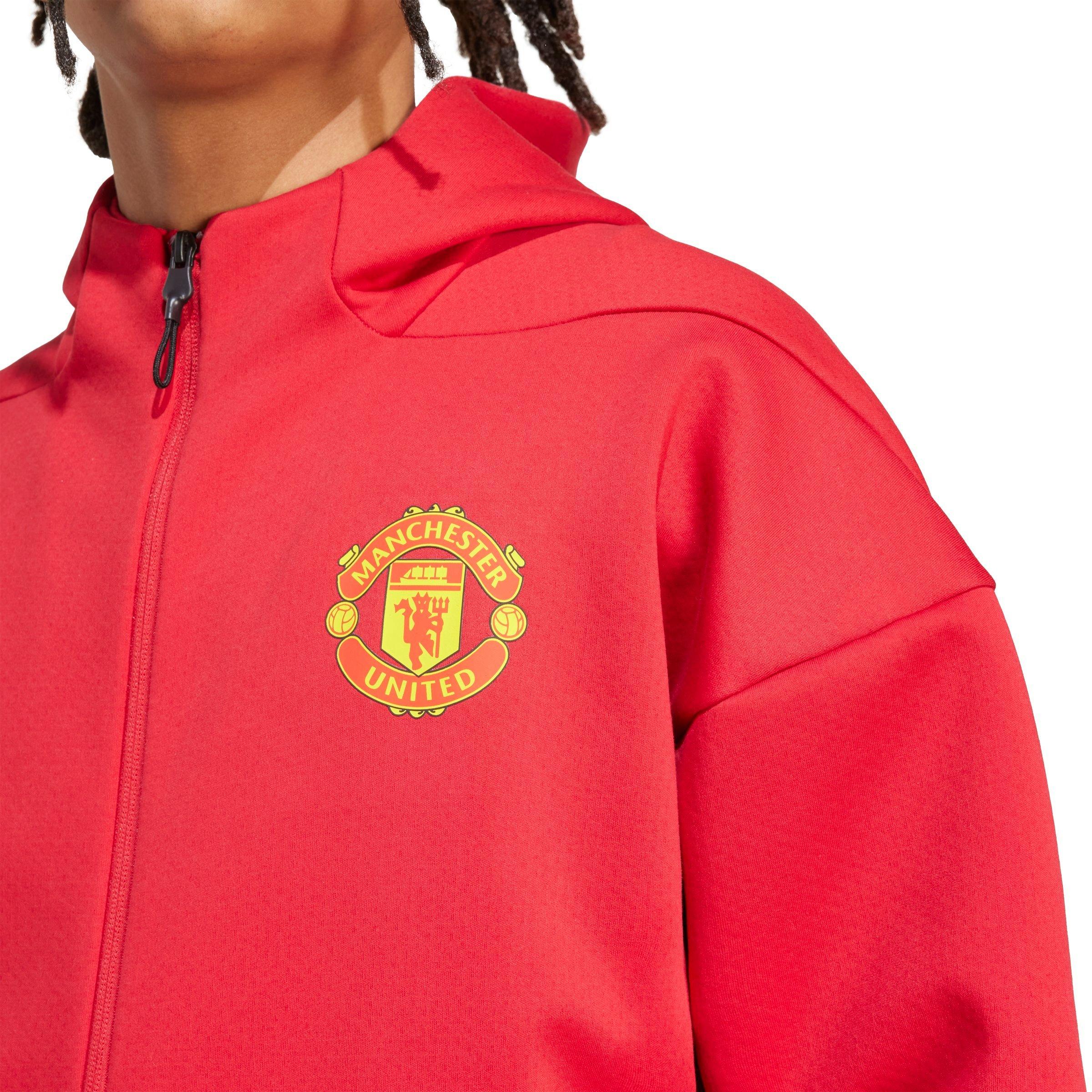 adidas Men's Manchester United adidas Z.N.E. Anthem Jacket -Red - RED Thumbnail View 3