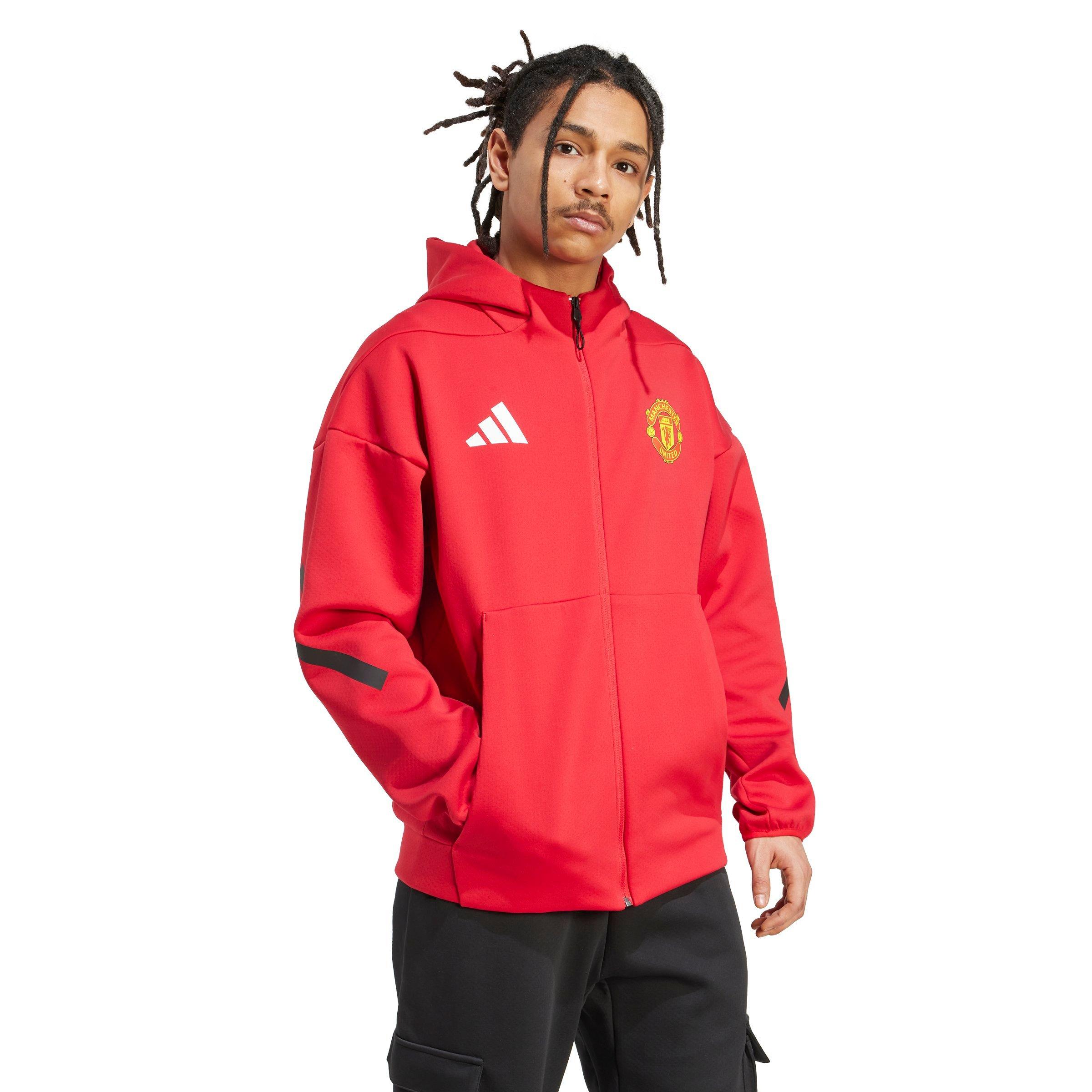adidas Men's Manchester United adidas Z.N.E. Anthem Jacket - Red - RED Thumbnail View 5