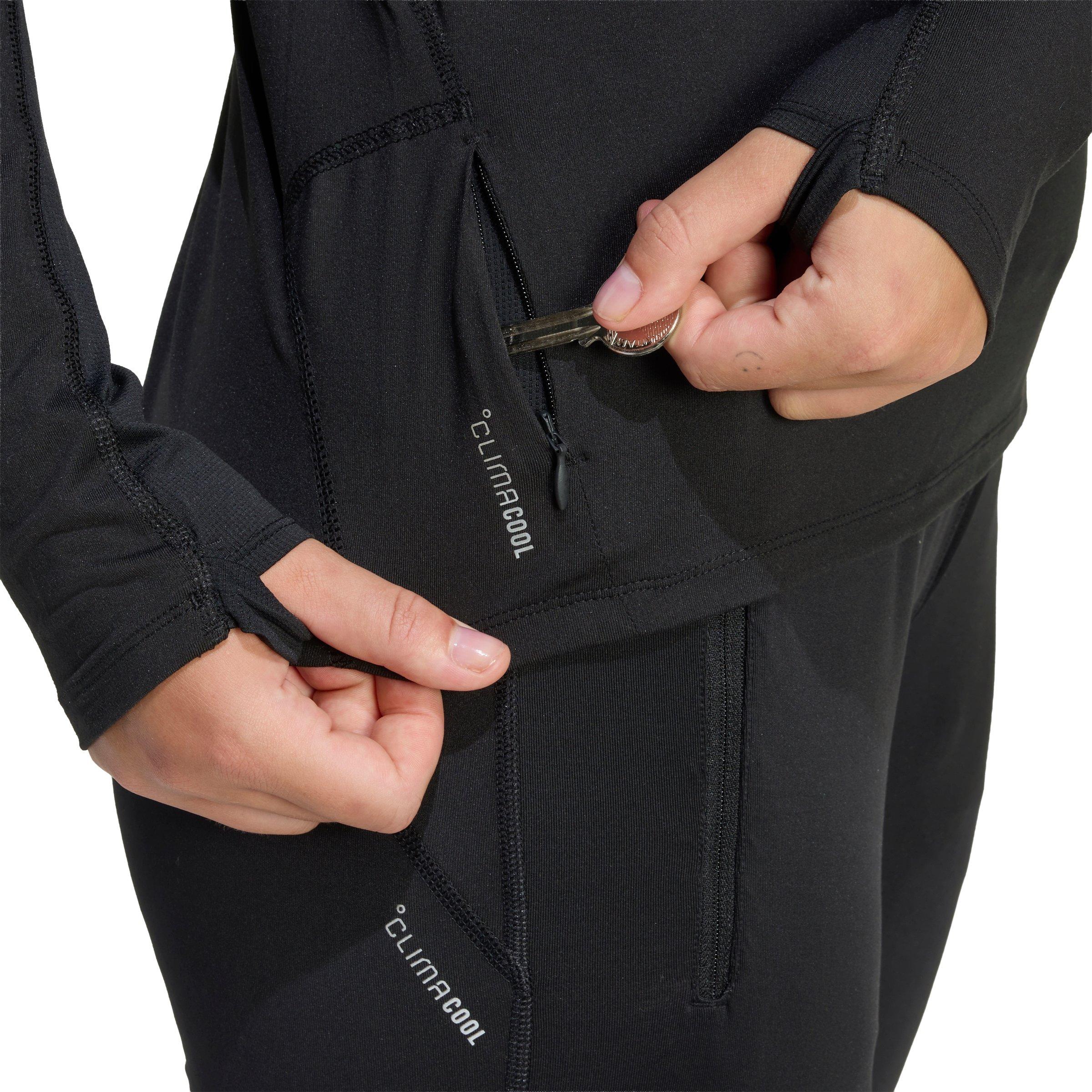 adidas Women's adi365 Iconic Running 1/2 Zip Jumper - Black - BLACK Thumbnail View 3