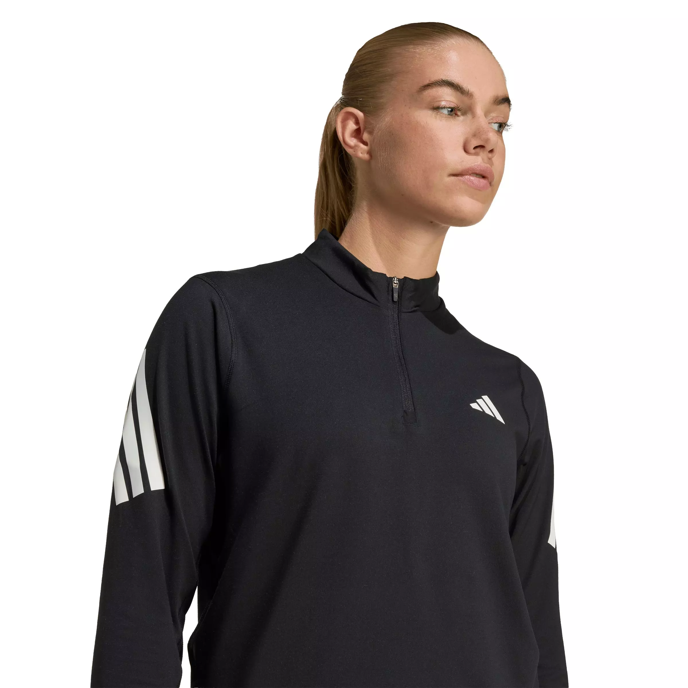 adidas Women's adi365 Iconic Running 1/2 Zip Jumper - Black - BLACK