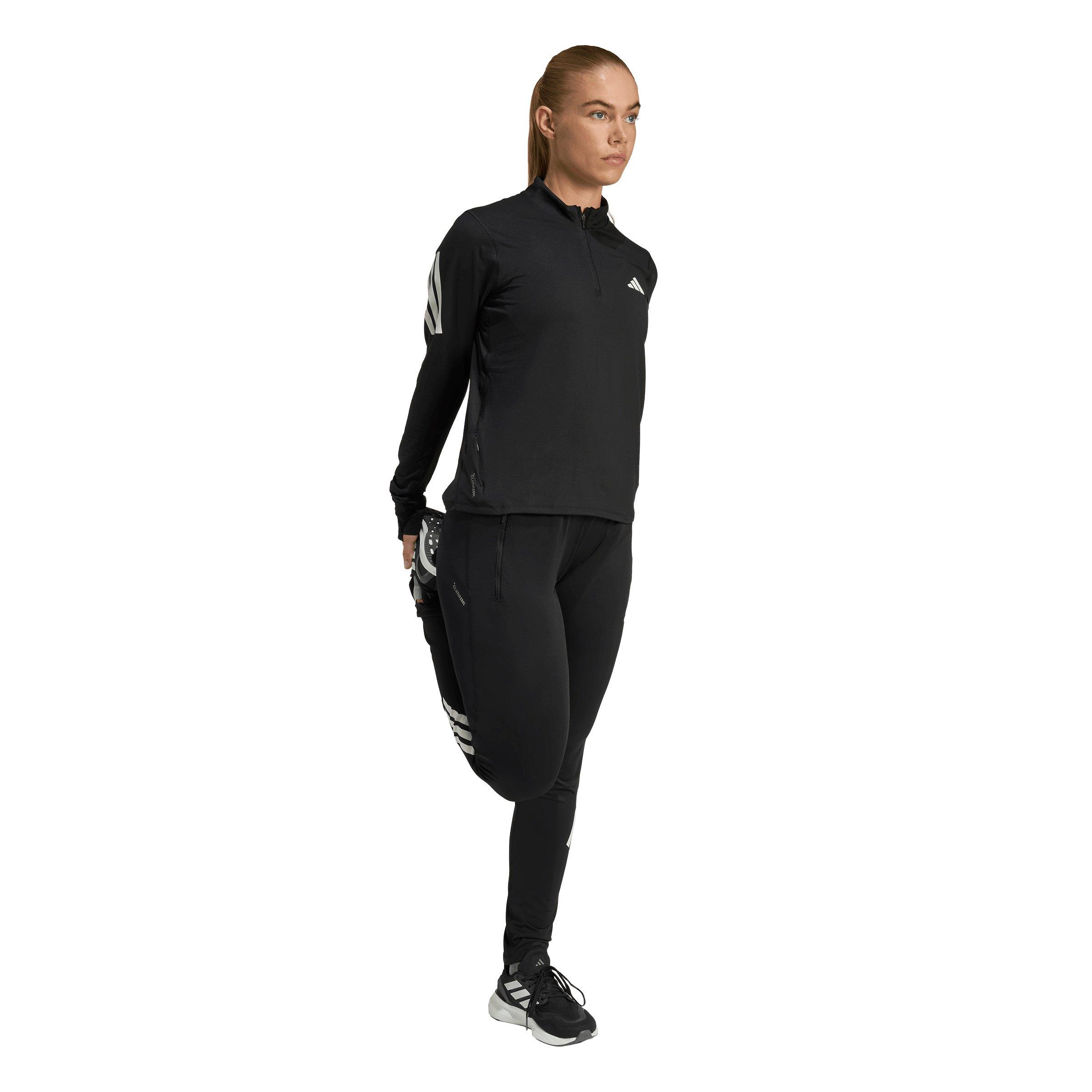 adidas Women's adi365 Iconic Running 1/2 Zip Jumper - Black - BLACK Thumbnail View 5