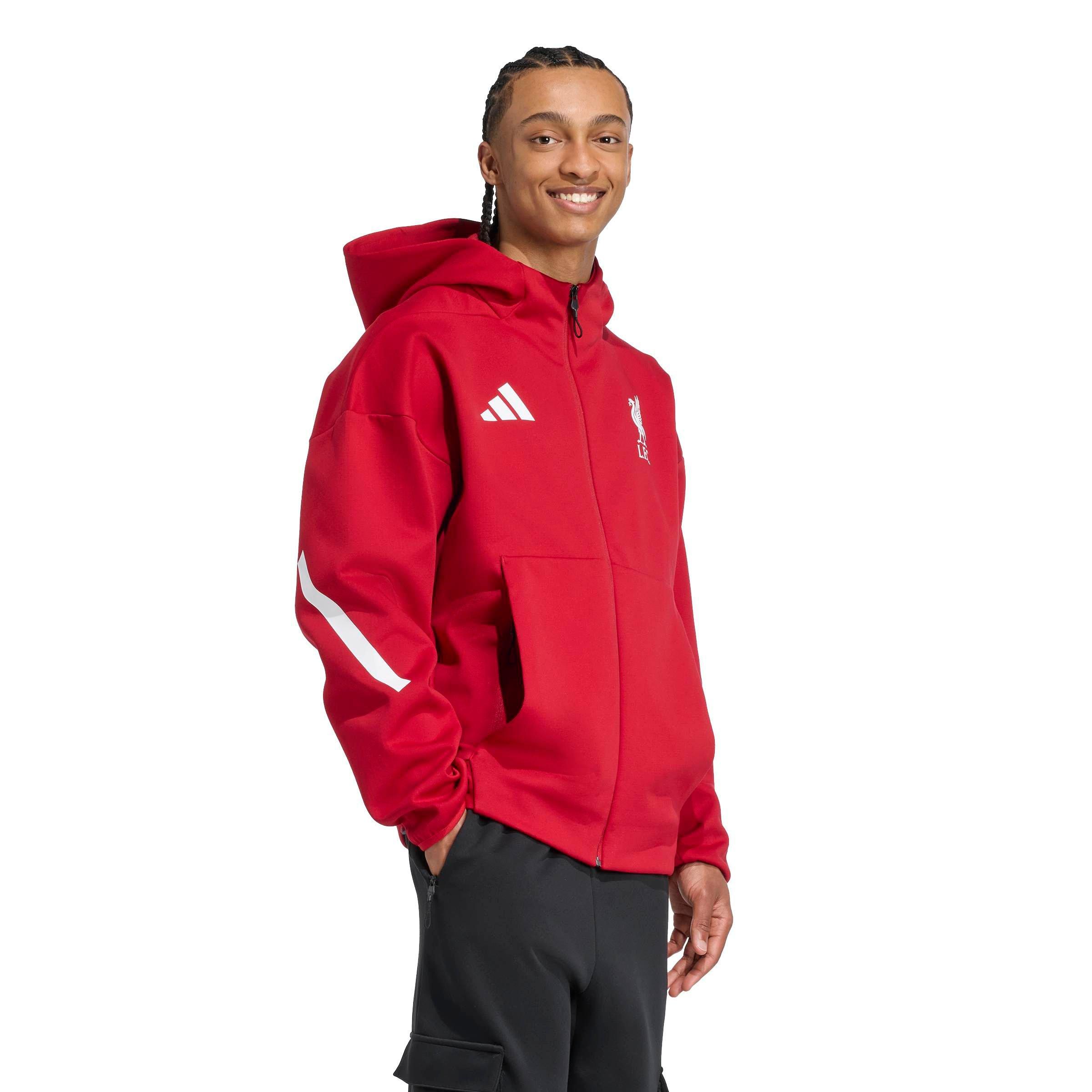 adidas Men's Liverpool FC adidas Z.N.E. Anthem Jacket -Red - RED Thumbnail View 3