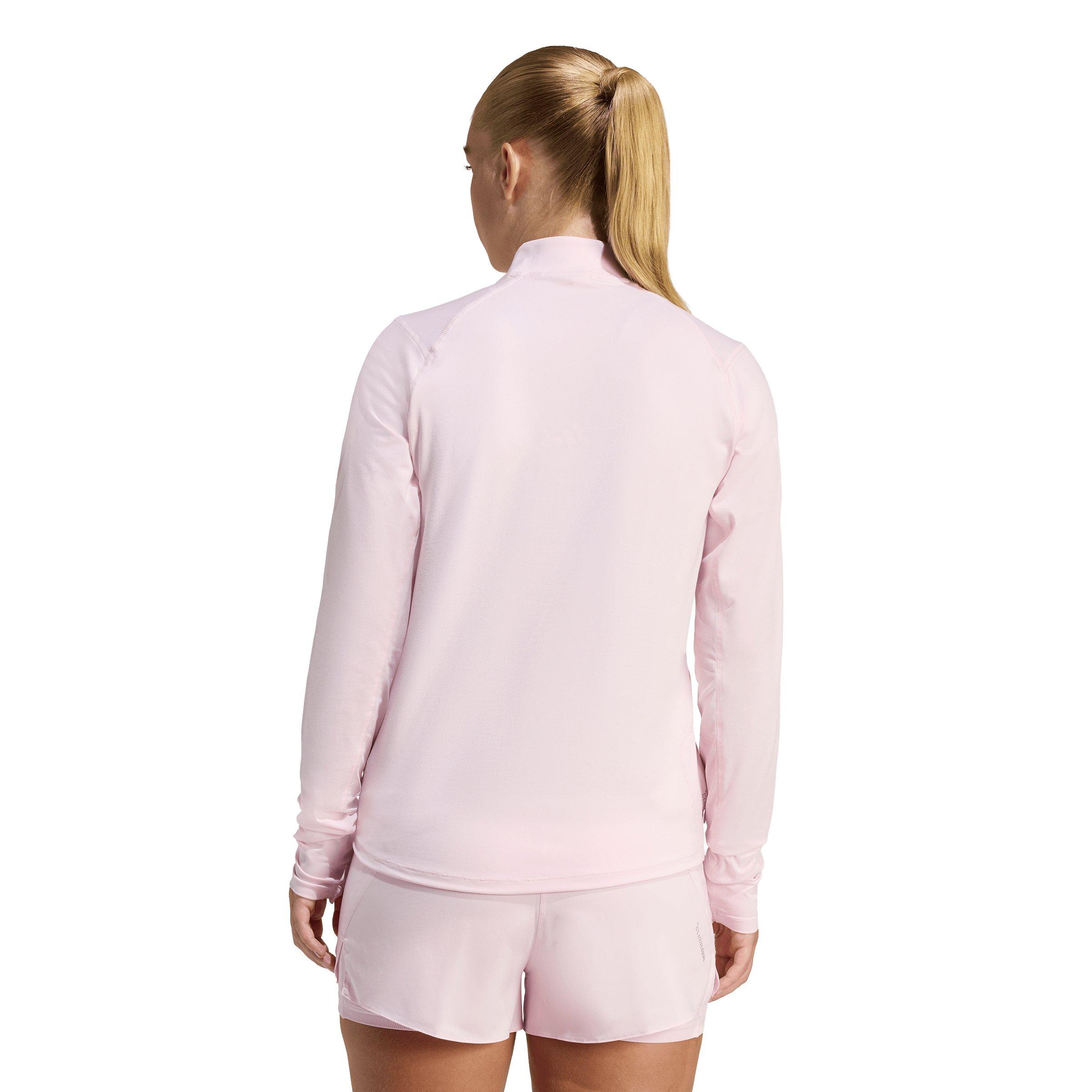 adidas Women's adi365 Iconic Running 1/2 Zip Jumper - Light Pink - LIGHT PINK Thumbnail View 2