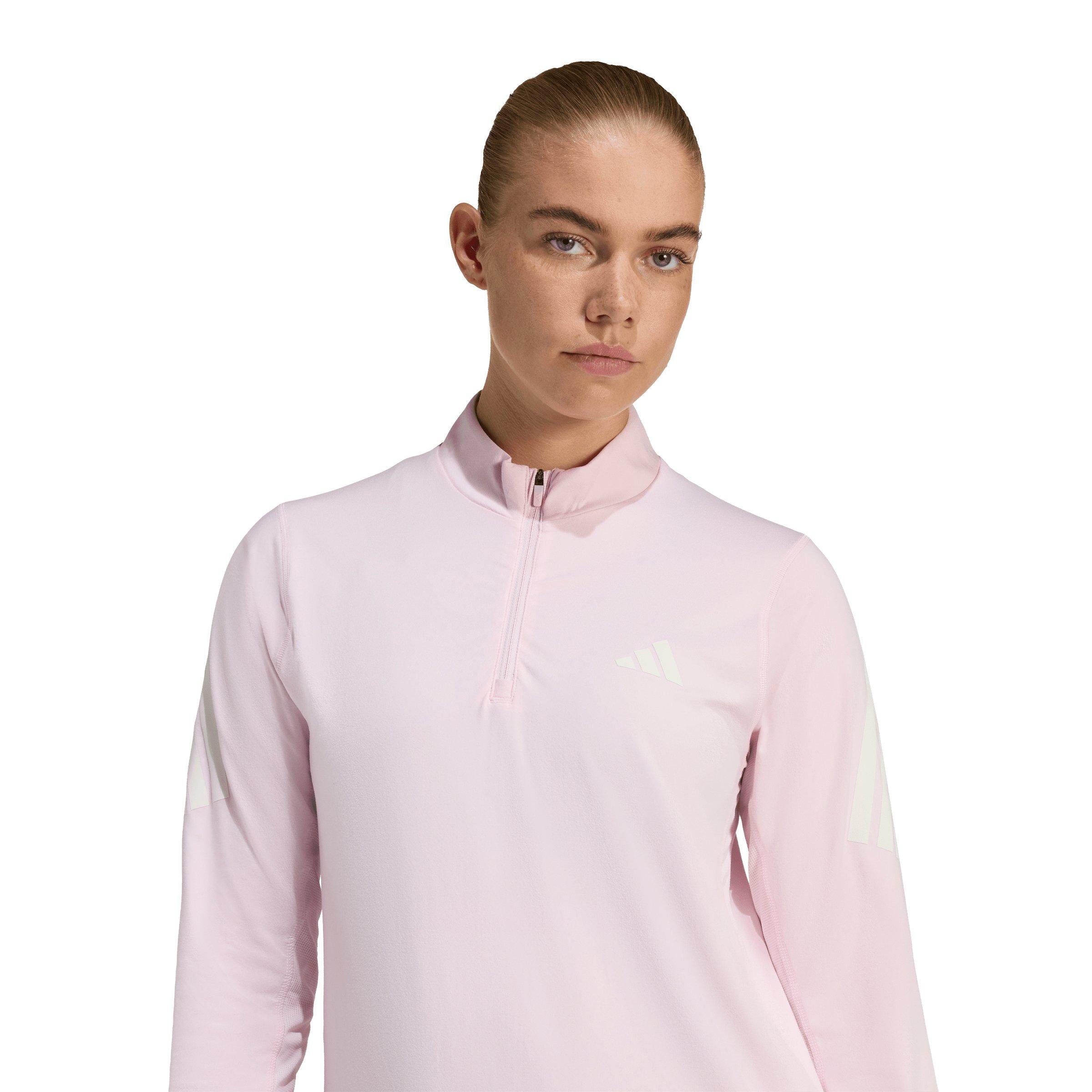 adidas Women's adi365 Iconic Running 1/2 Zip Jumper - Light Pink - LIGHT PINK Thumbnail View 3