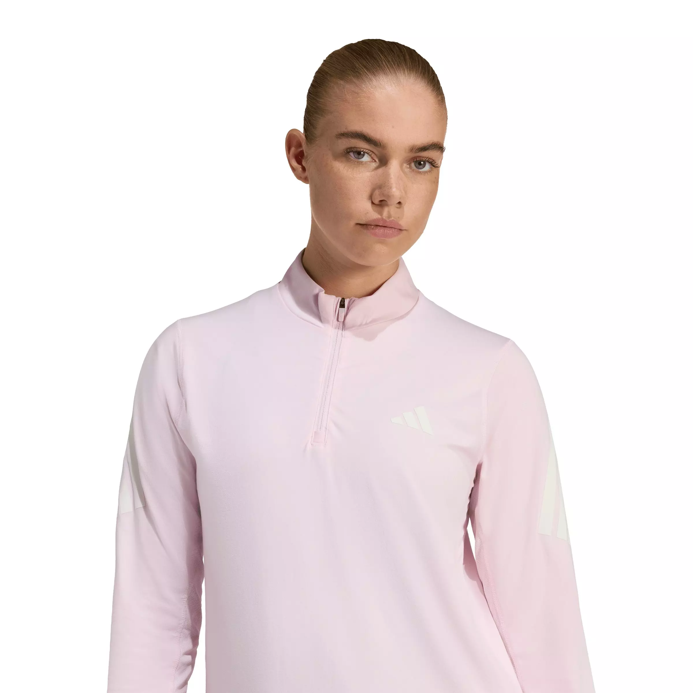 adidas Women's adi365 Iconic Running 1/2 Zip Jumper - Light Pink - LIGHT PINK