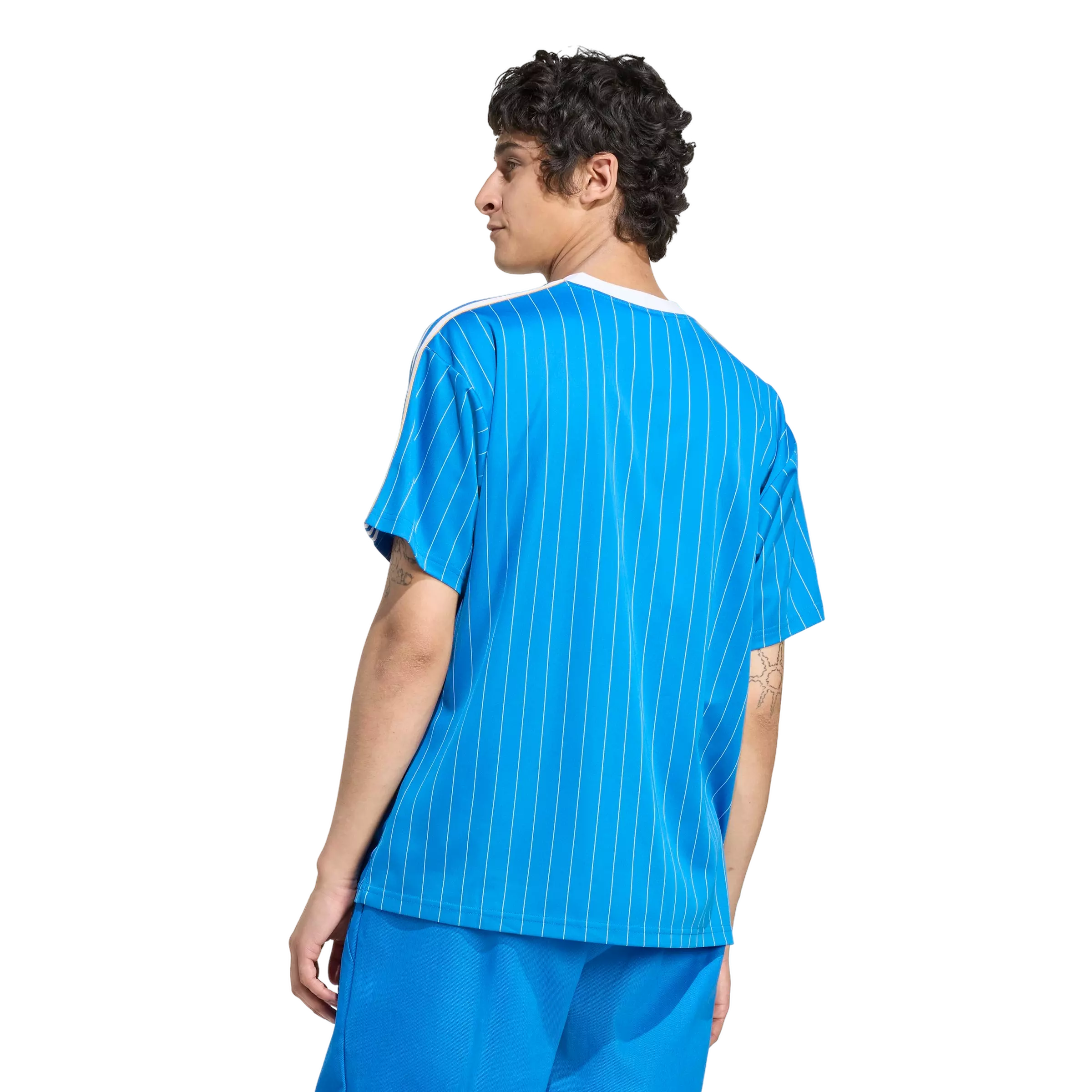 adidas Originals Men's Real Madrid Terrace Icons Jersey -Blue - BLUE