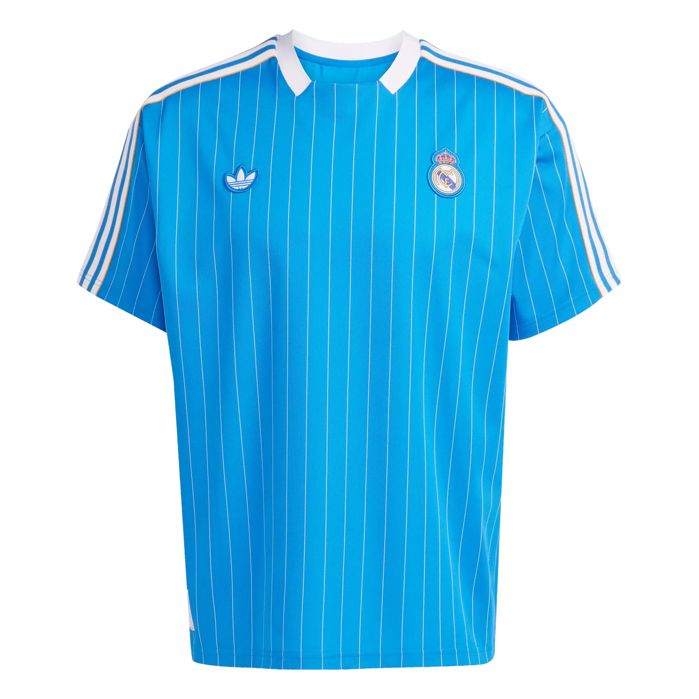 adidas Originals Men's Real Madrid Terrace Icons Jersey -Blue - BLUE