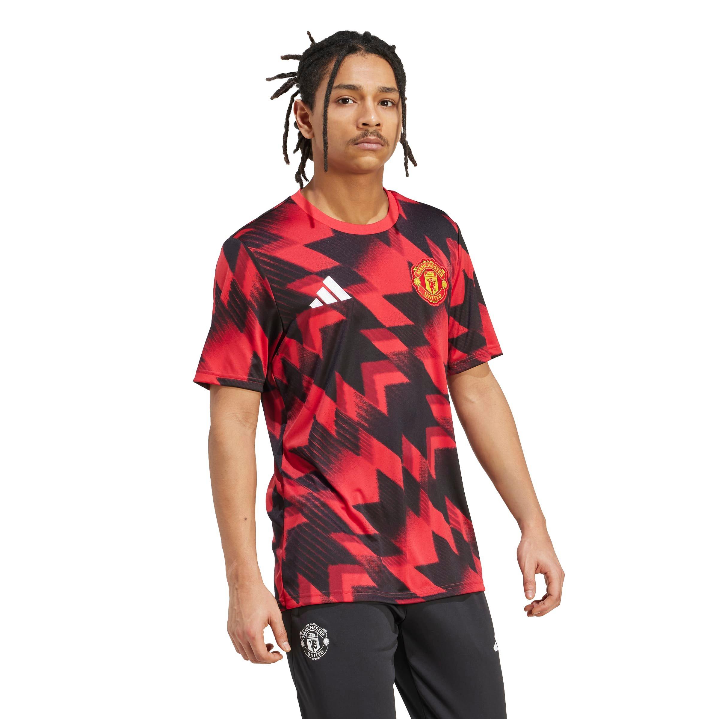 adidas Men's Manchester United 25/26 Pre-Match Jersey -Red - RED Thumbnail View 3
