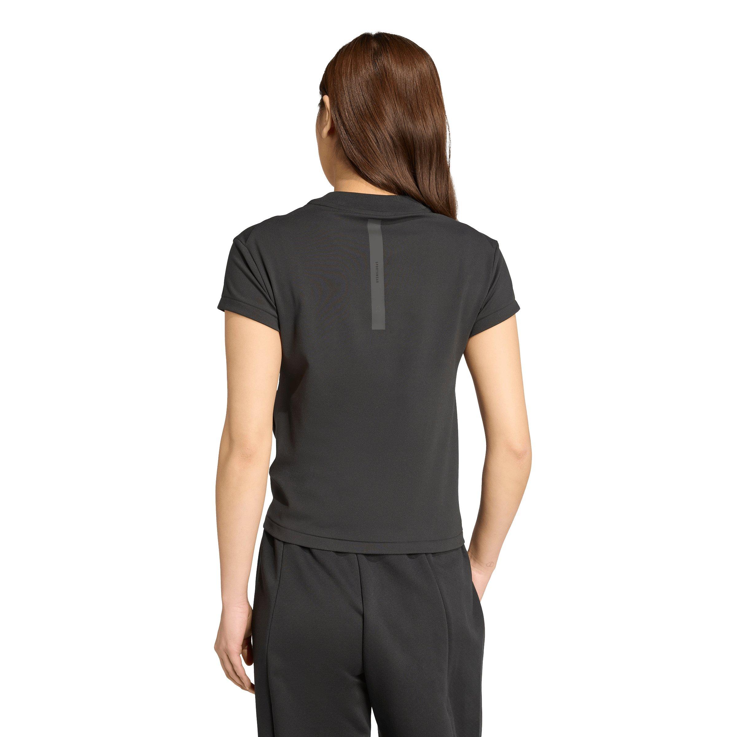 adidas Women's Z.N.E. Baby T-Shirt - Black - BLACK Thumbnail View 2