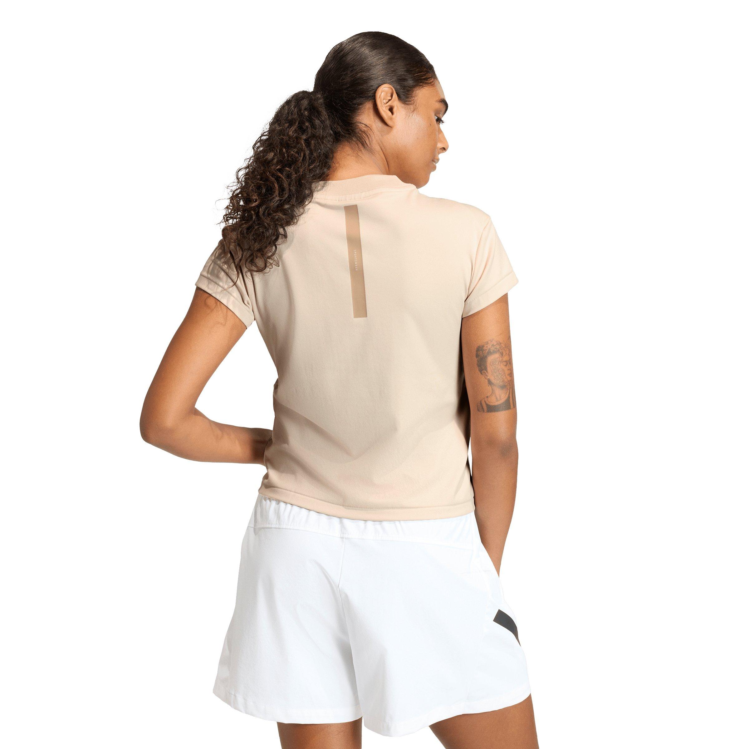 adidas Women's Z.N.E. Baby T-Shirt - Beige - BEIGE Thumbnail View 2