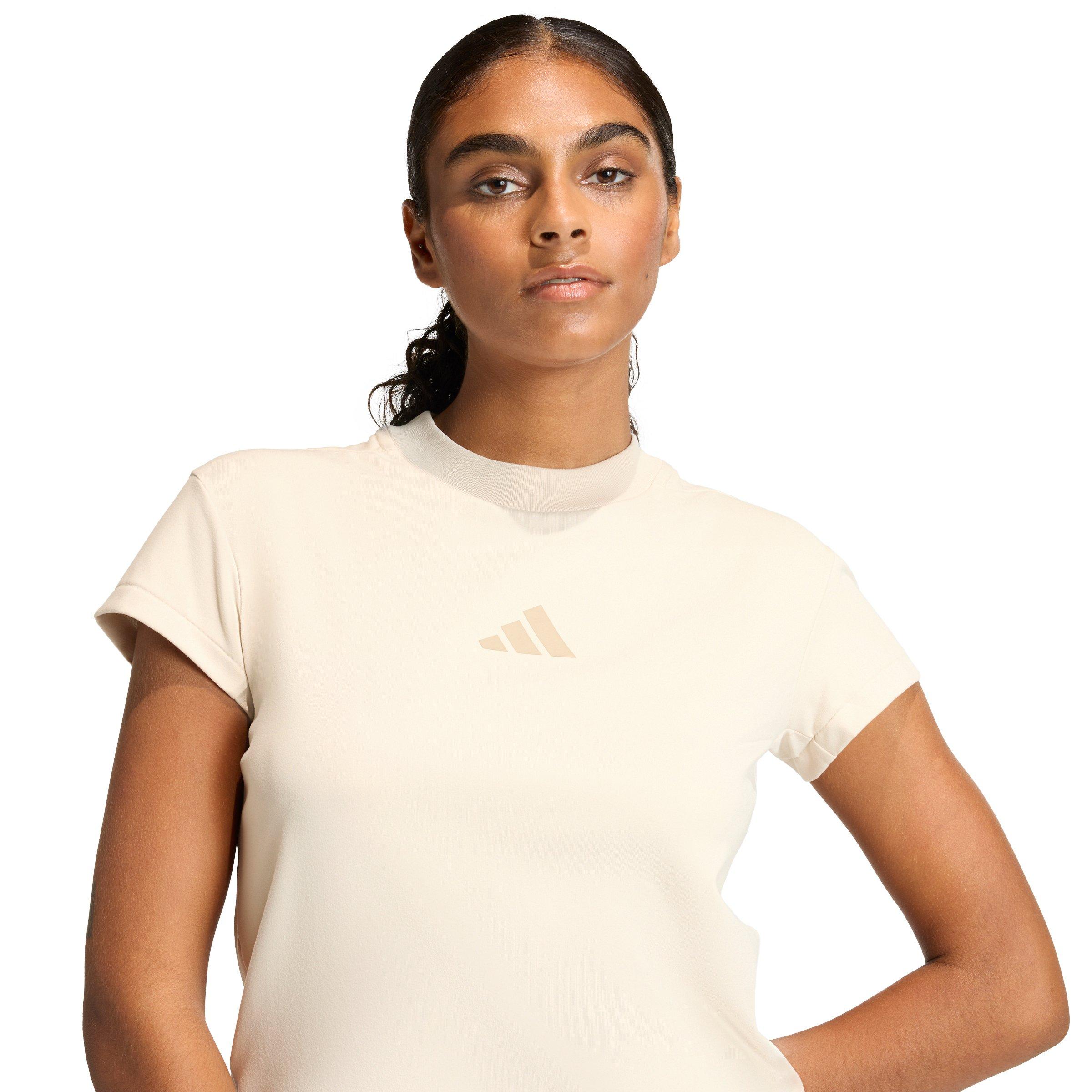 adidas Women's Z.N.E. Baby T-Shirt - Beige - BEIGE Thumbnail View 4