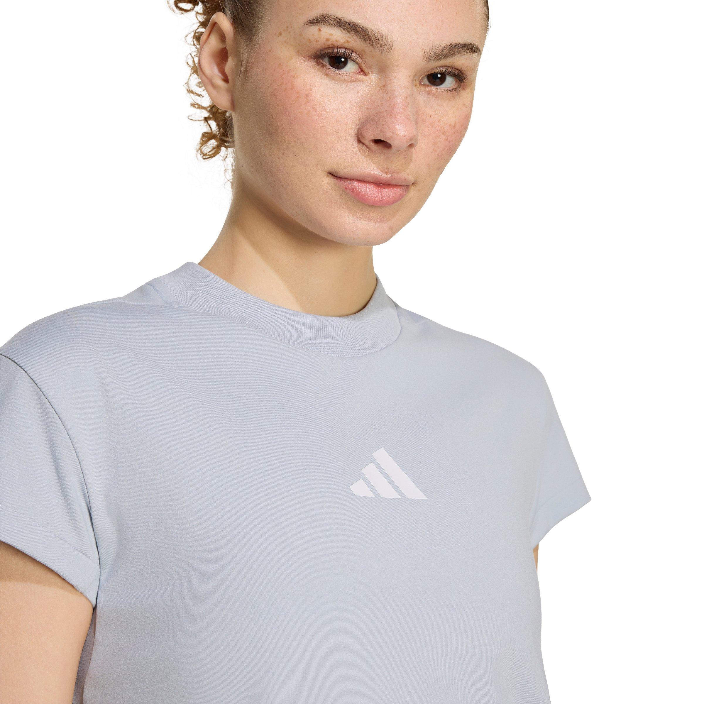 adidas Women's Z.N.E. Baby T-Shirt - Silver - SILVER Thumbnail View 3