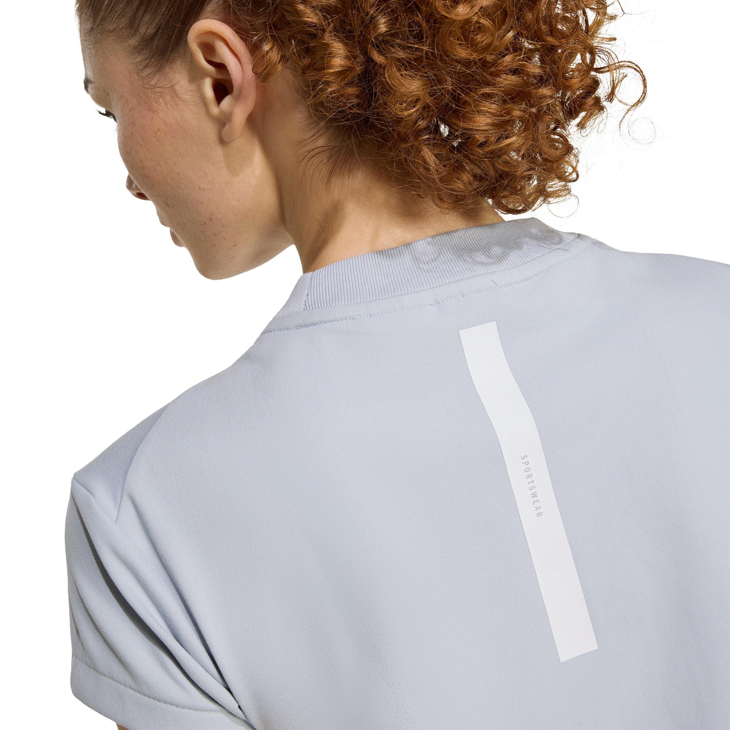 adidas Women's Z.N.E. Baby T-Shirt - Silver - SILVER Thumbnail View 4