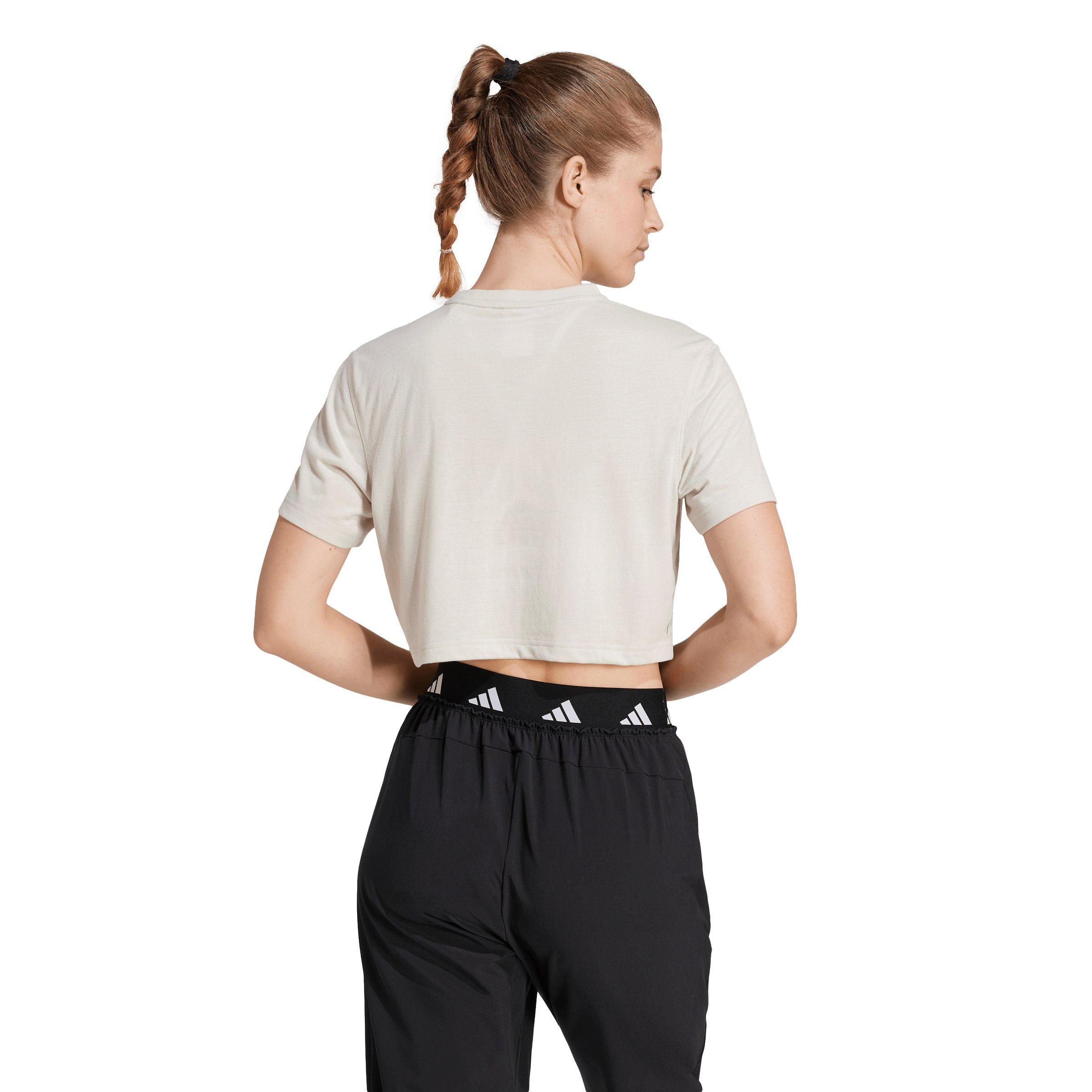 adidas Women's Train Essentials Boxy Workout Tee - Beige - BEIGE Thumbnail View 2