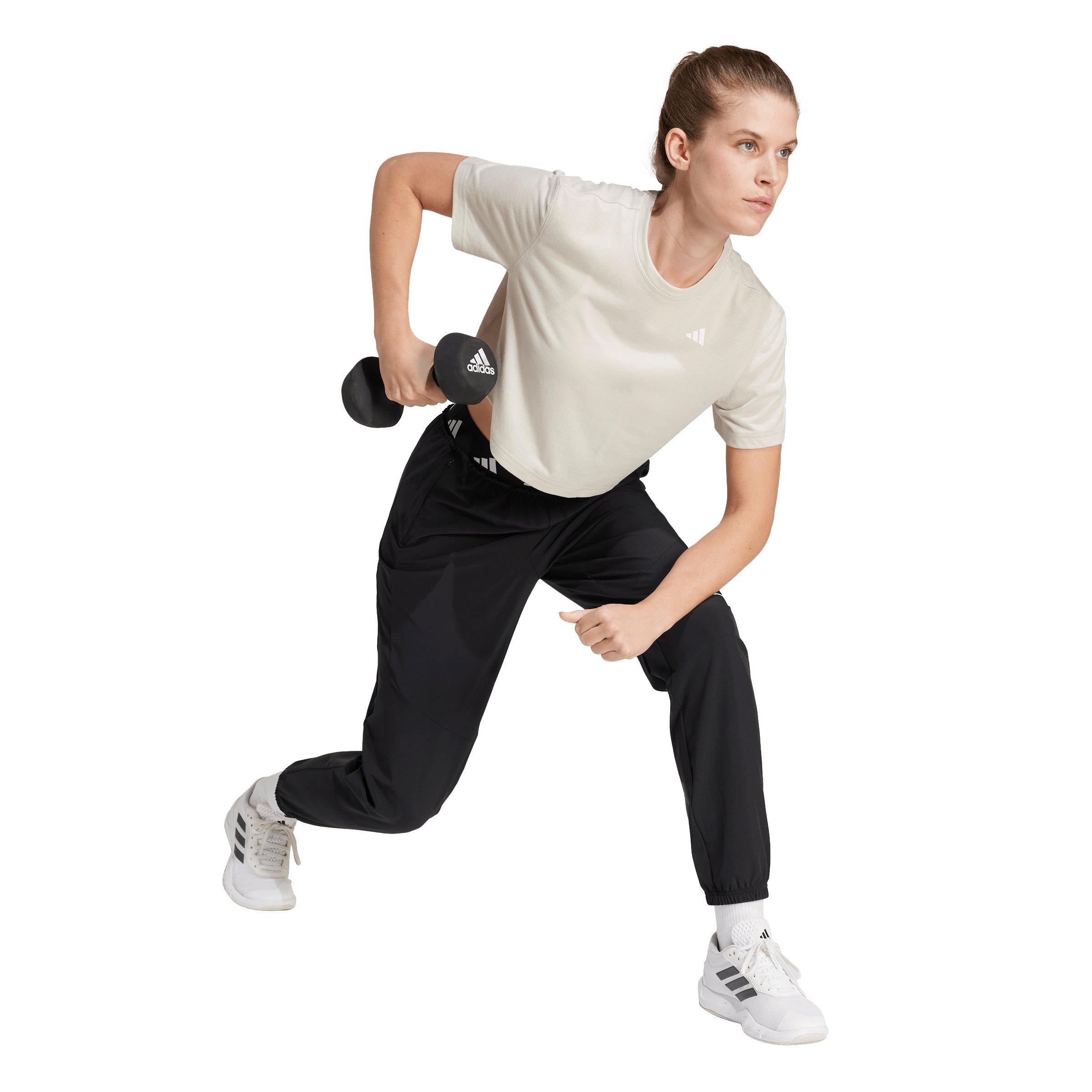 adidas Women's Train Essentials Boxy Workout Tee - Beige - BEIGE Thumbnail View 5