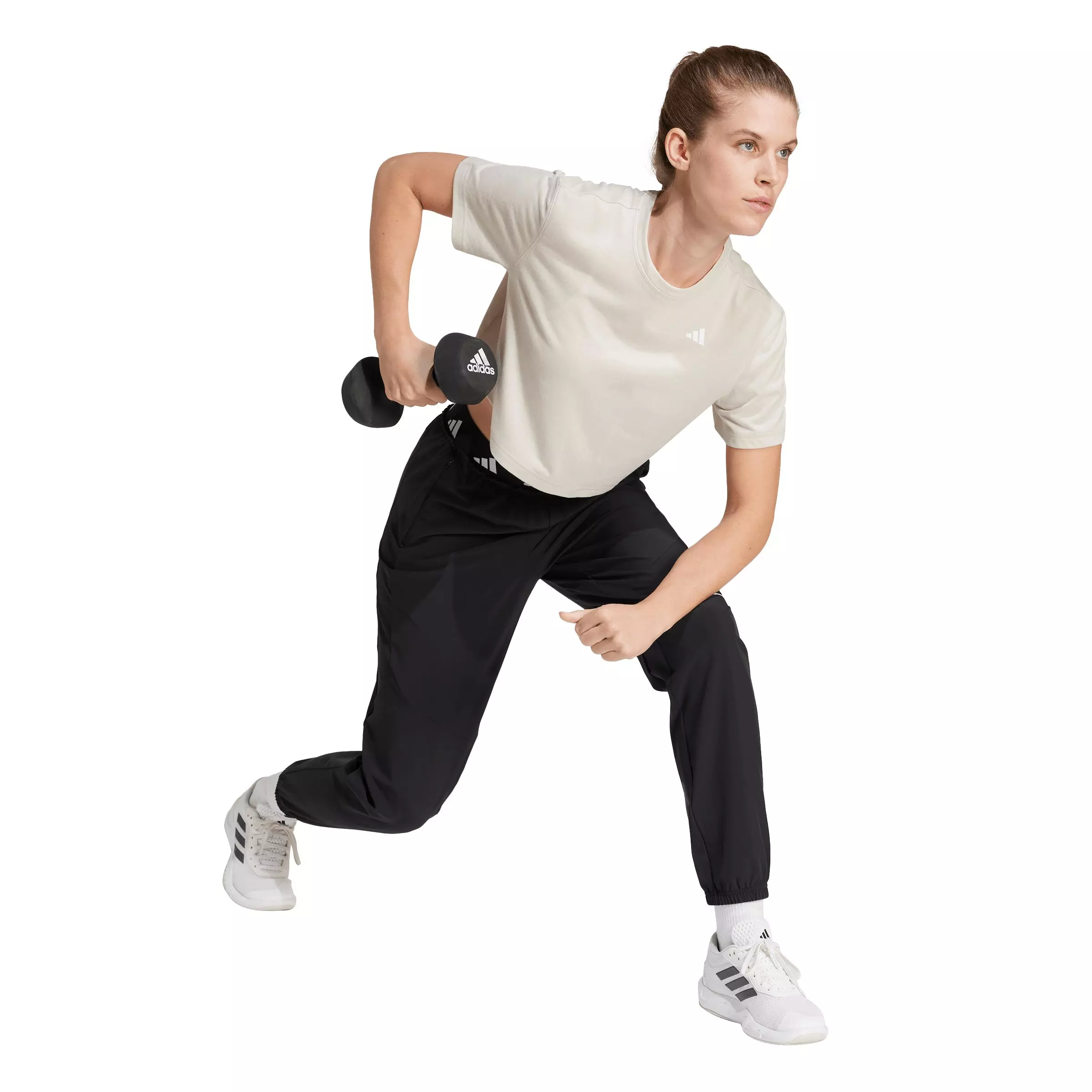 adidas Women's Train Essentials Boxy Workout Tee - Beige - BEIGE