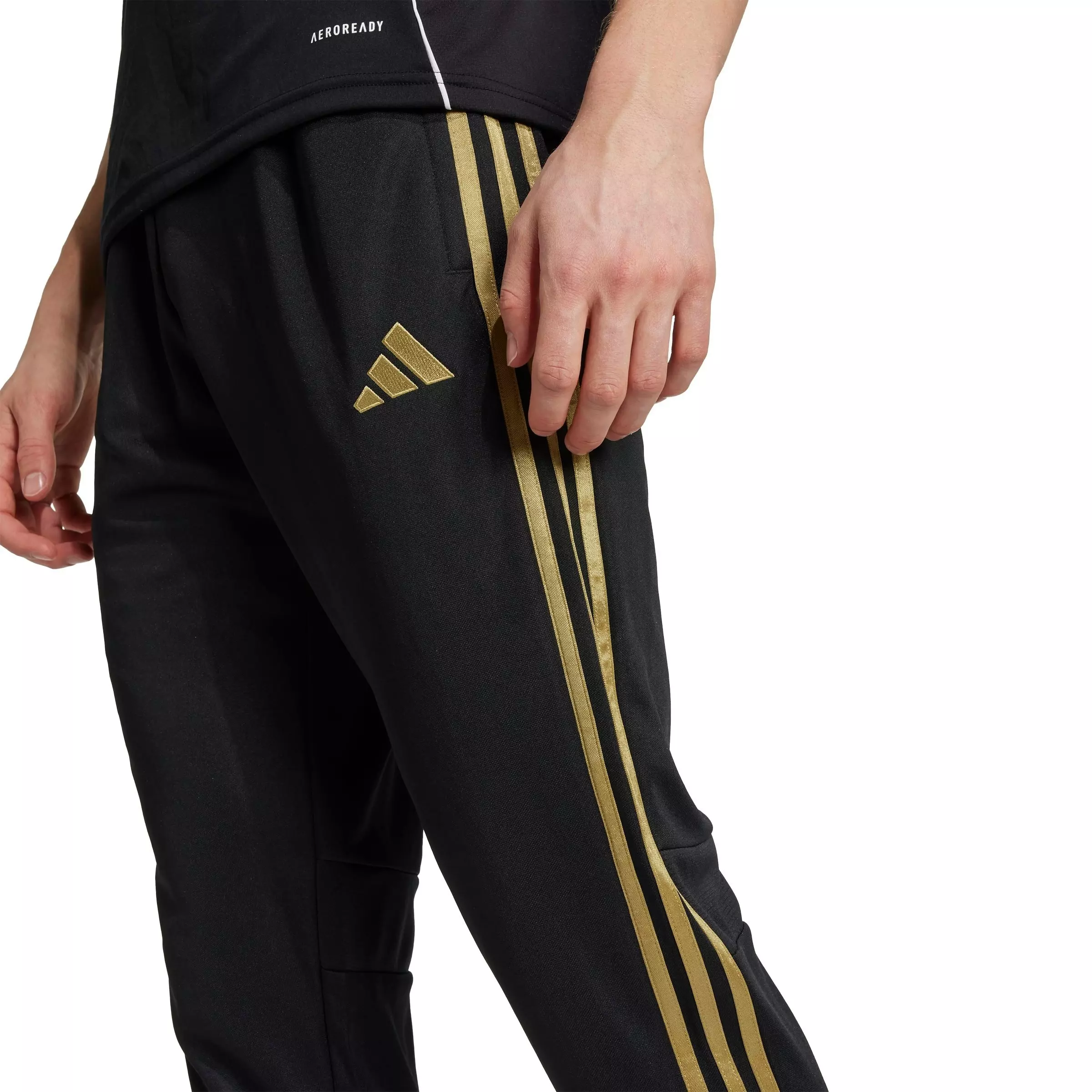 adidas Men's Tiro 25 Essentials Training Tracksuit Bottoms -Black/Gold - BLACK/GOLD