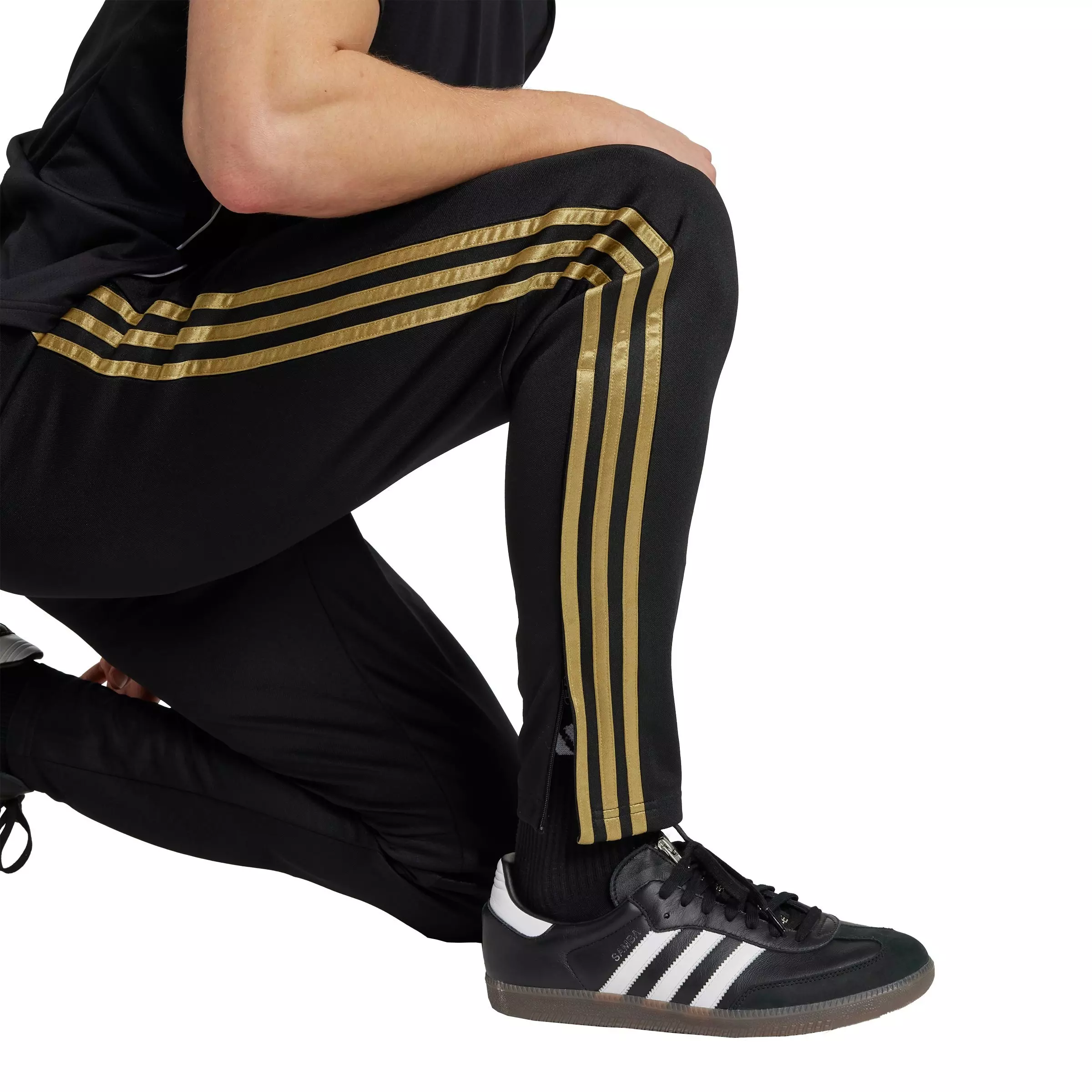 adidas Men's Tiro 25 Essentials Training Tracksuit Bottoms -Black/Gold - BLACK/GOLD