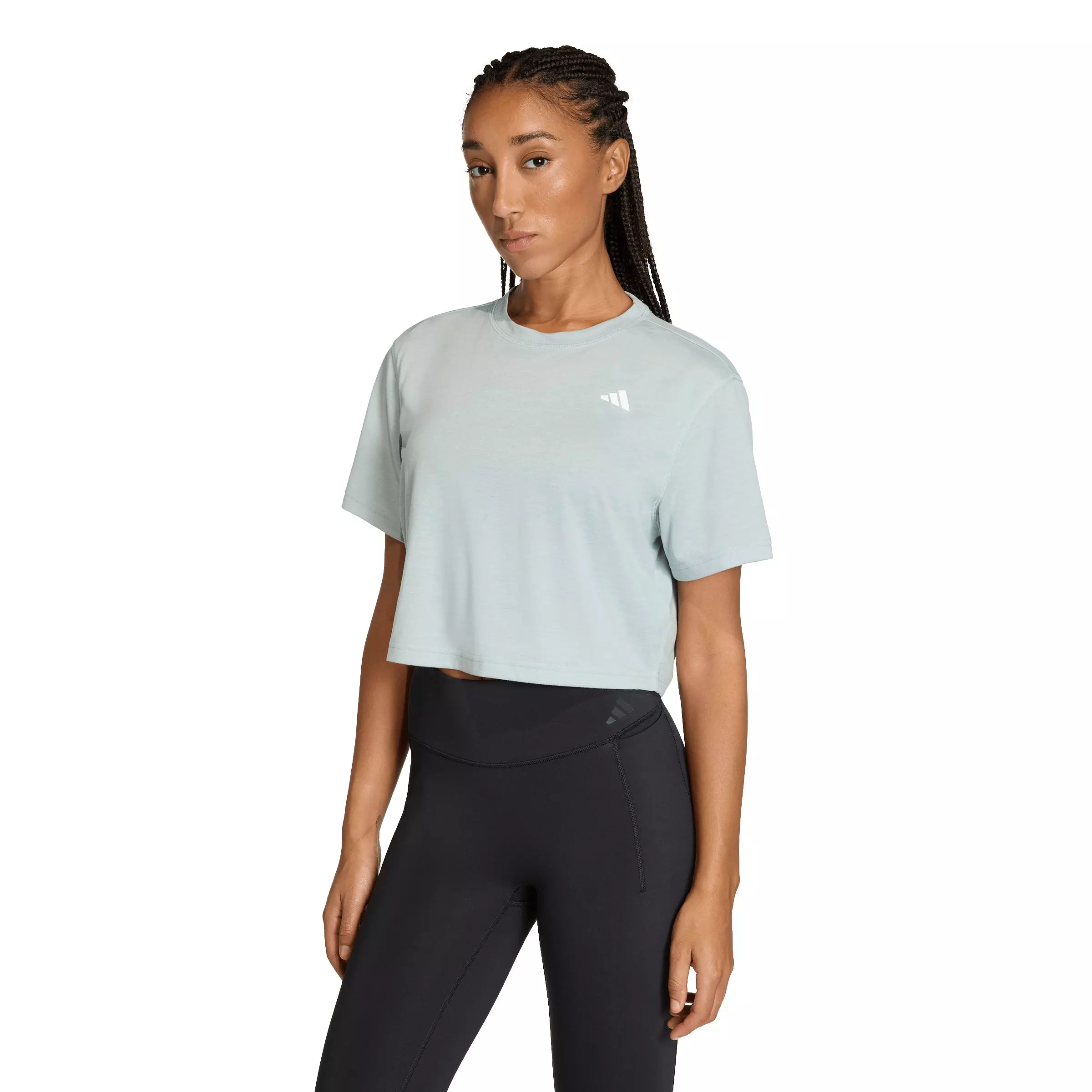 adidas Women's Train Essentials Boxy Workout Tee - Sage Green - SAGE GREEN