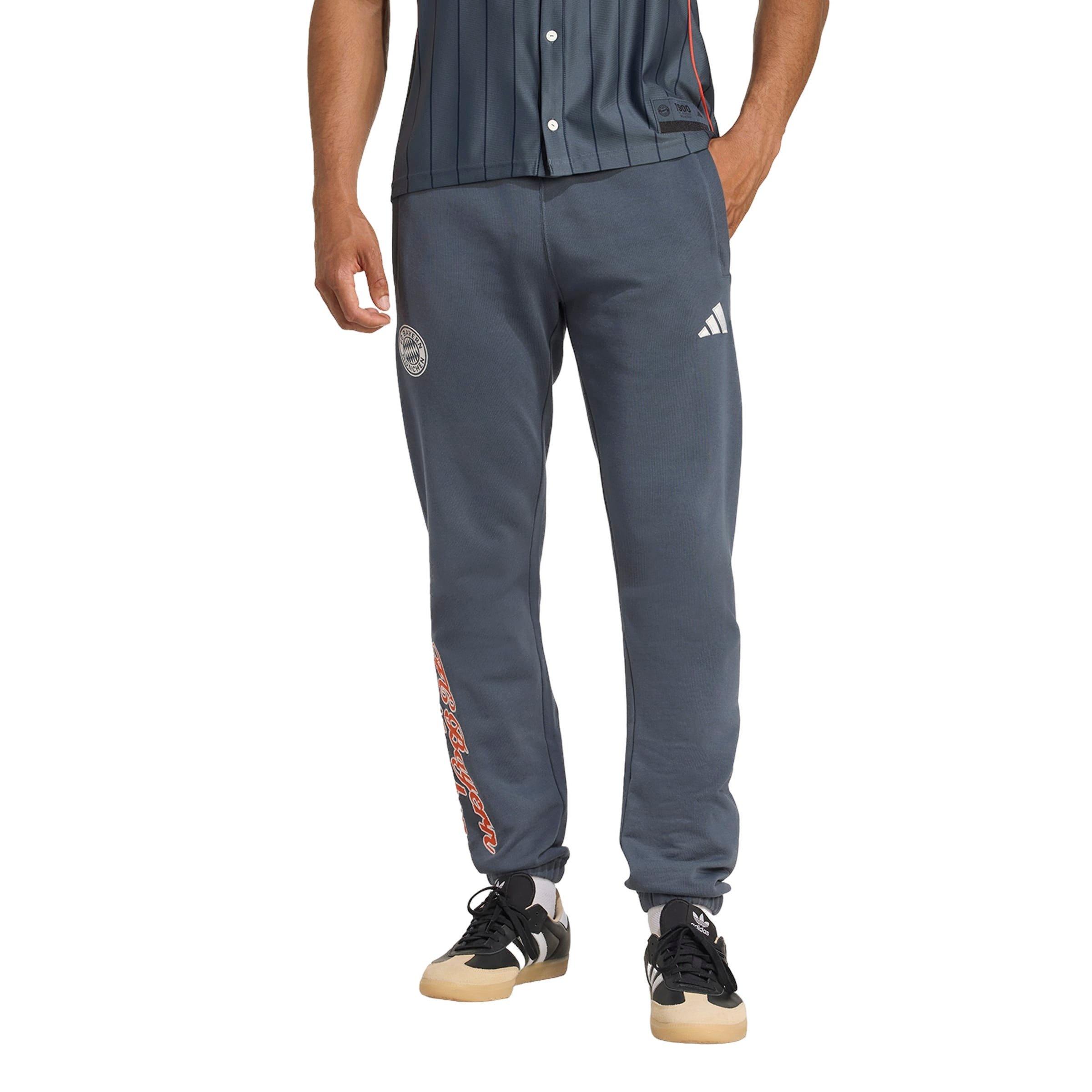 adidas Men's FC Bayern US Pack Tracksuit Bottoms - Grey - GREY Thumbnail View 1