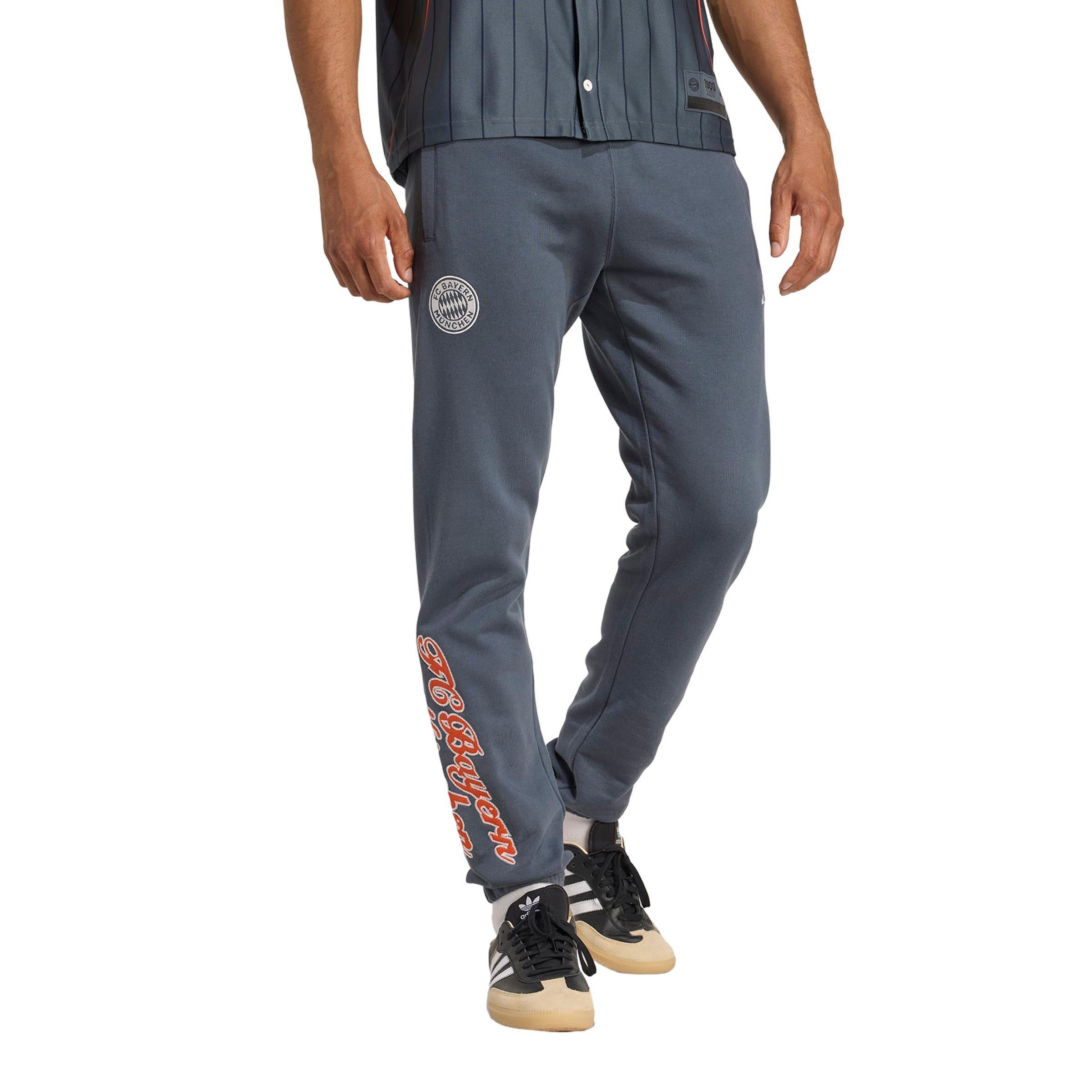adidas Men's FC Bayern US Pack Tracksuit Bottoms - Grey - GREY Thumbnail View 3